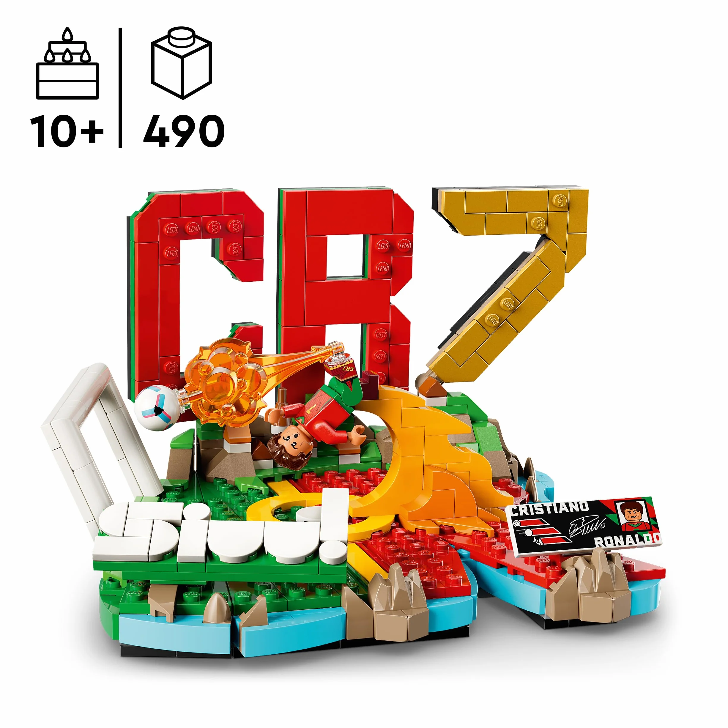 LEGO Editions Cristiano Ronaldo Maquette 3D Football avec Minifigurine Collector 43012 Cadeau 10 Ans