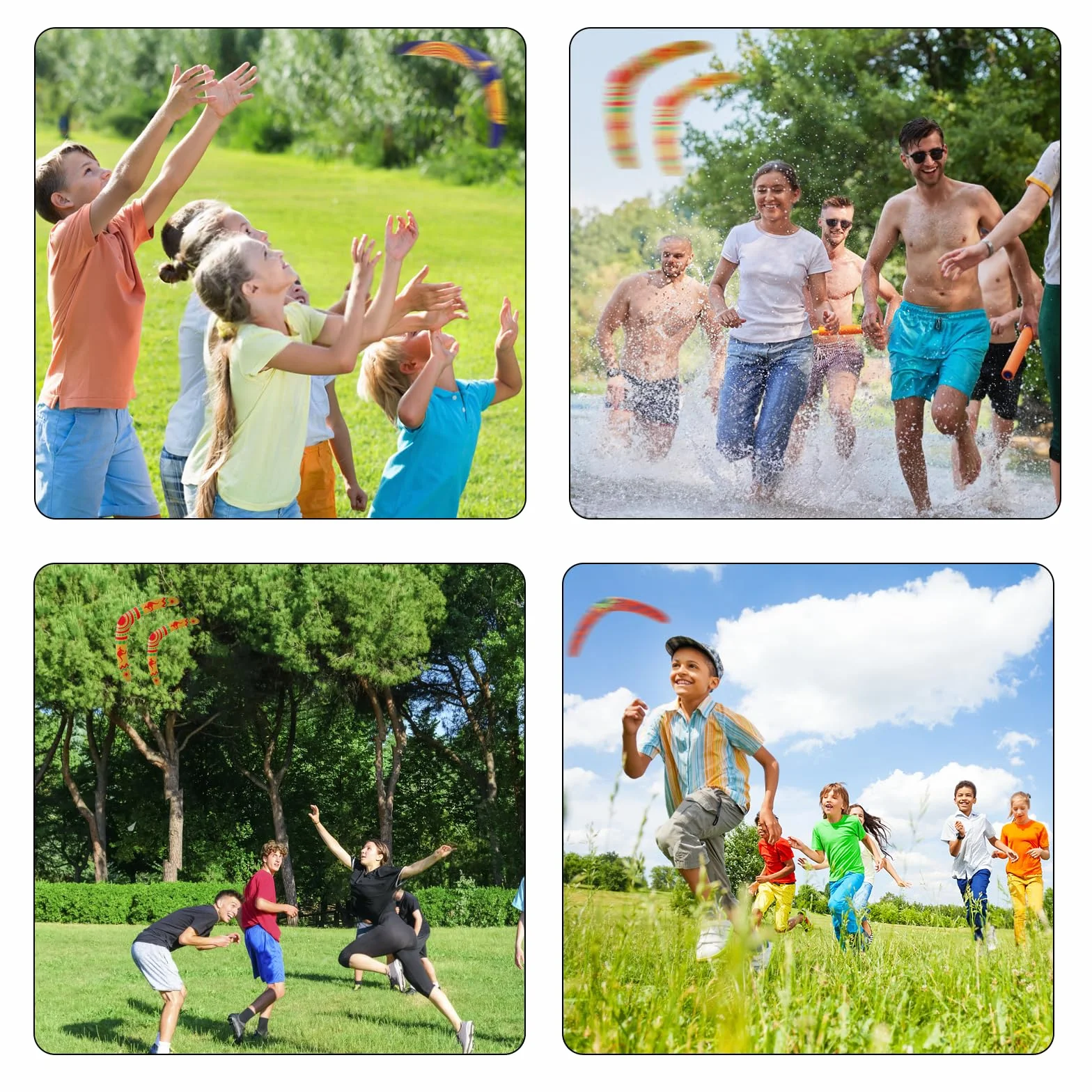 Boomerang pour enfants et adultes - Boomerang de retour en plastique EVA - Jouet à lancer en forme de V pour jeux de plein air