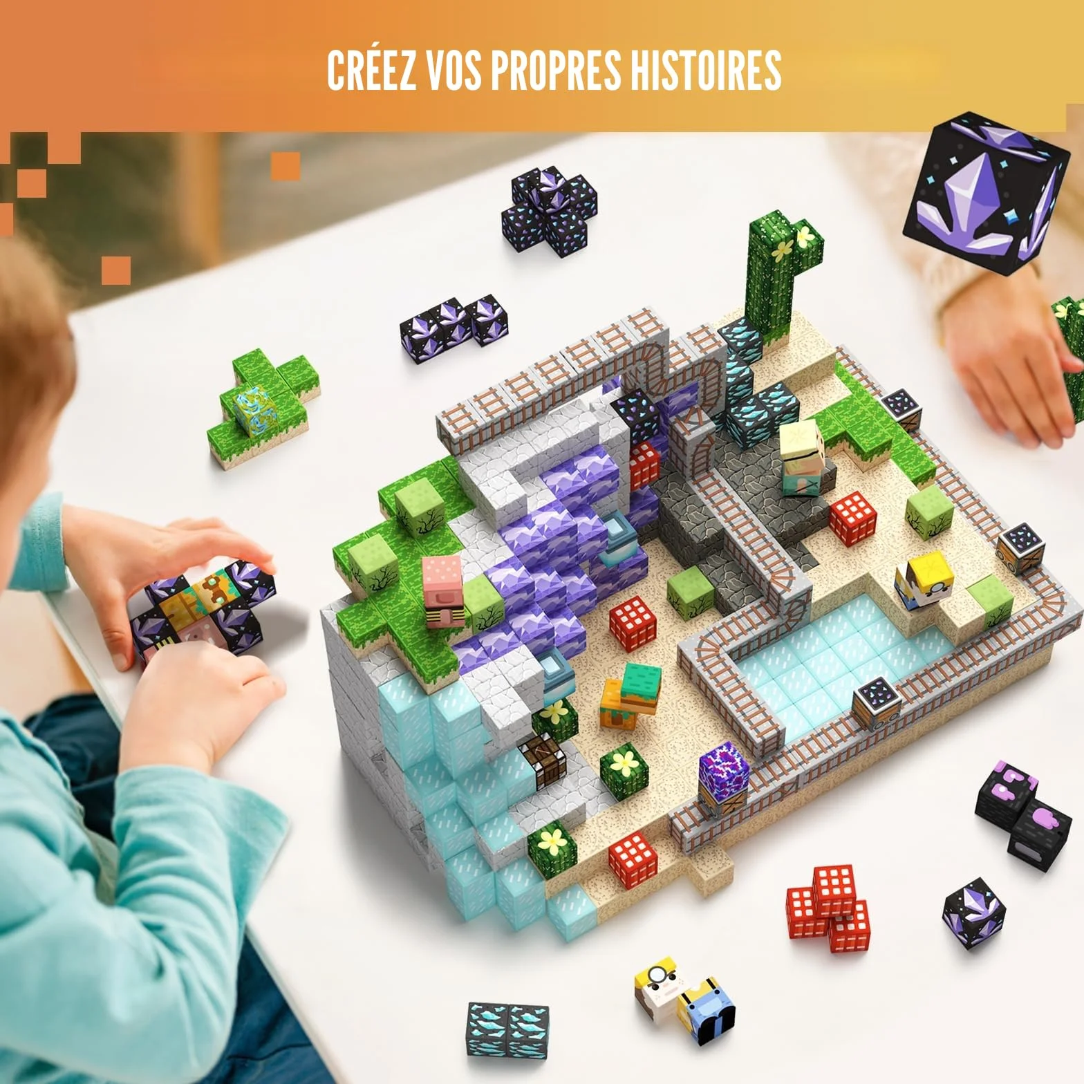 GobiDex 100PCS MagWonder Blocs Construction Magnétiques Enfants, Jouet Sensoriel à Empiler, Cadeau 3+