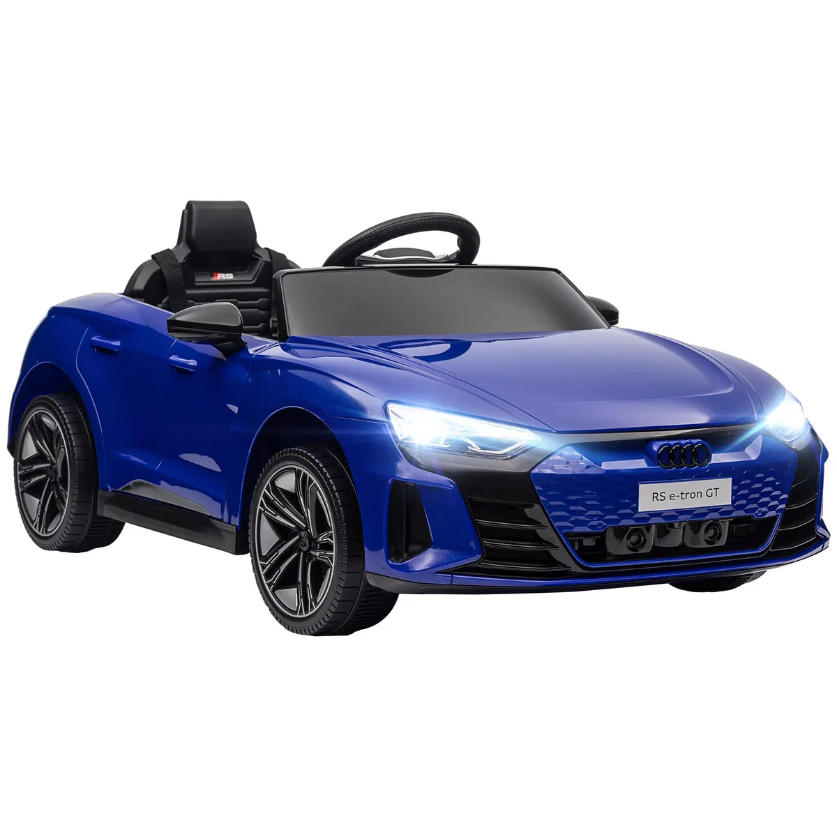 HOMCOM Voiture électrique Enfant 12 V - véhicule électrique avec télécommande parentale fournie - V. Max. 5 Km/h - Effets sonores, Lumineux - Audi RS E-tron GT Bleu foncé