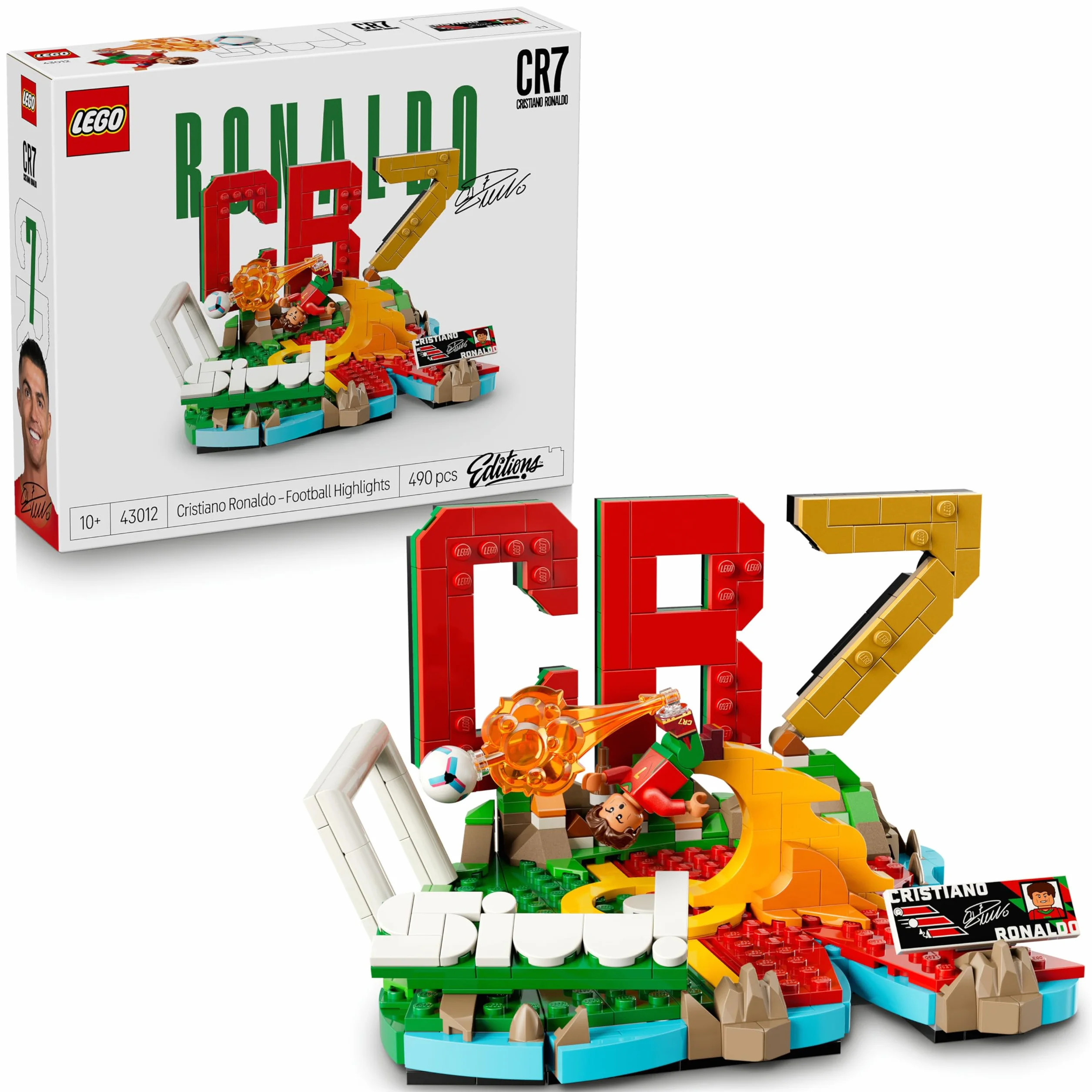 LEGO Editions Cristiano Ronaldo Maquette 3D Football avec Minifigurine Collector 43012 Cadeau 10 Ans