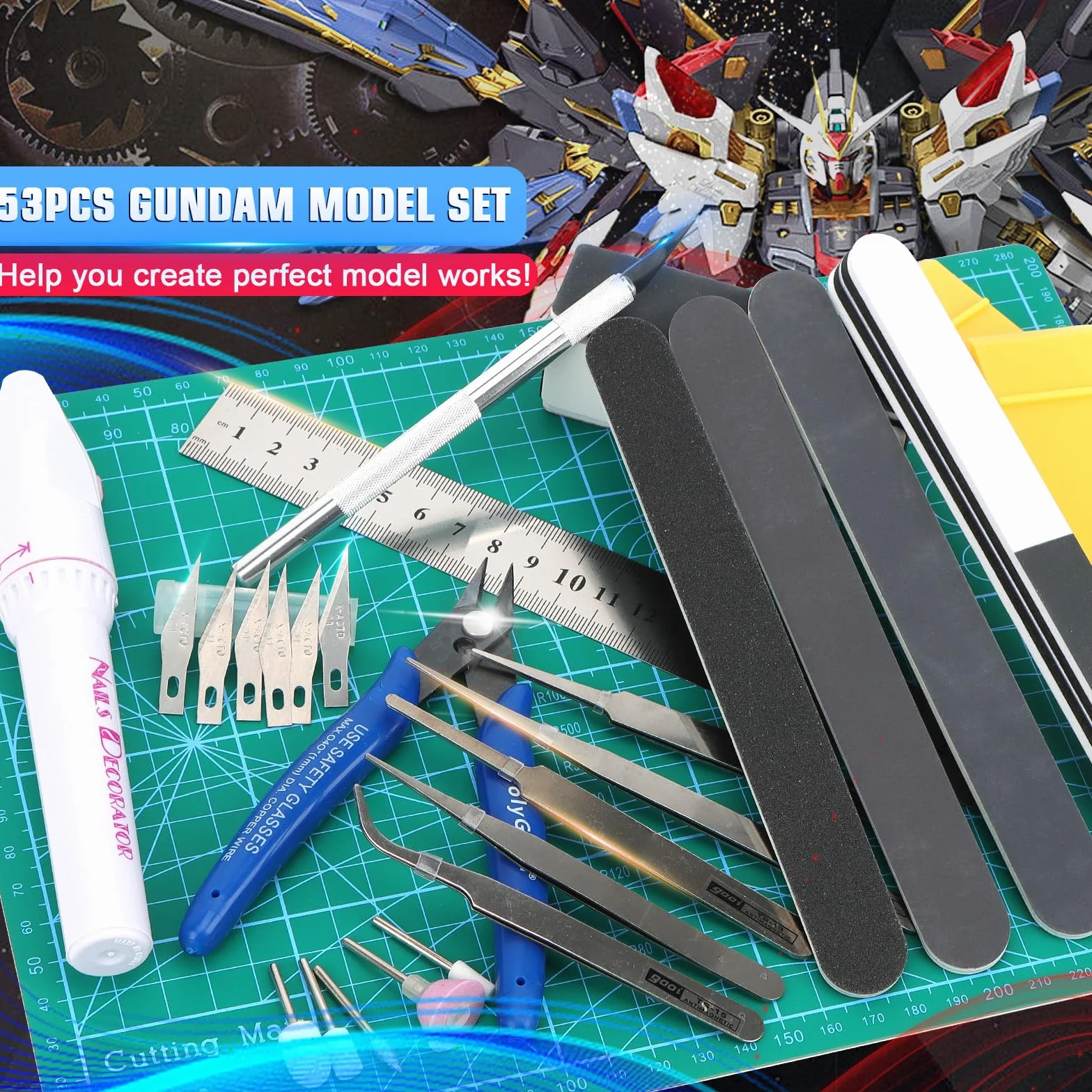 Gundam Outils de Modelisme Kit 53 Pièces Ensemble Construction Loisirs Réparation