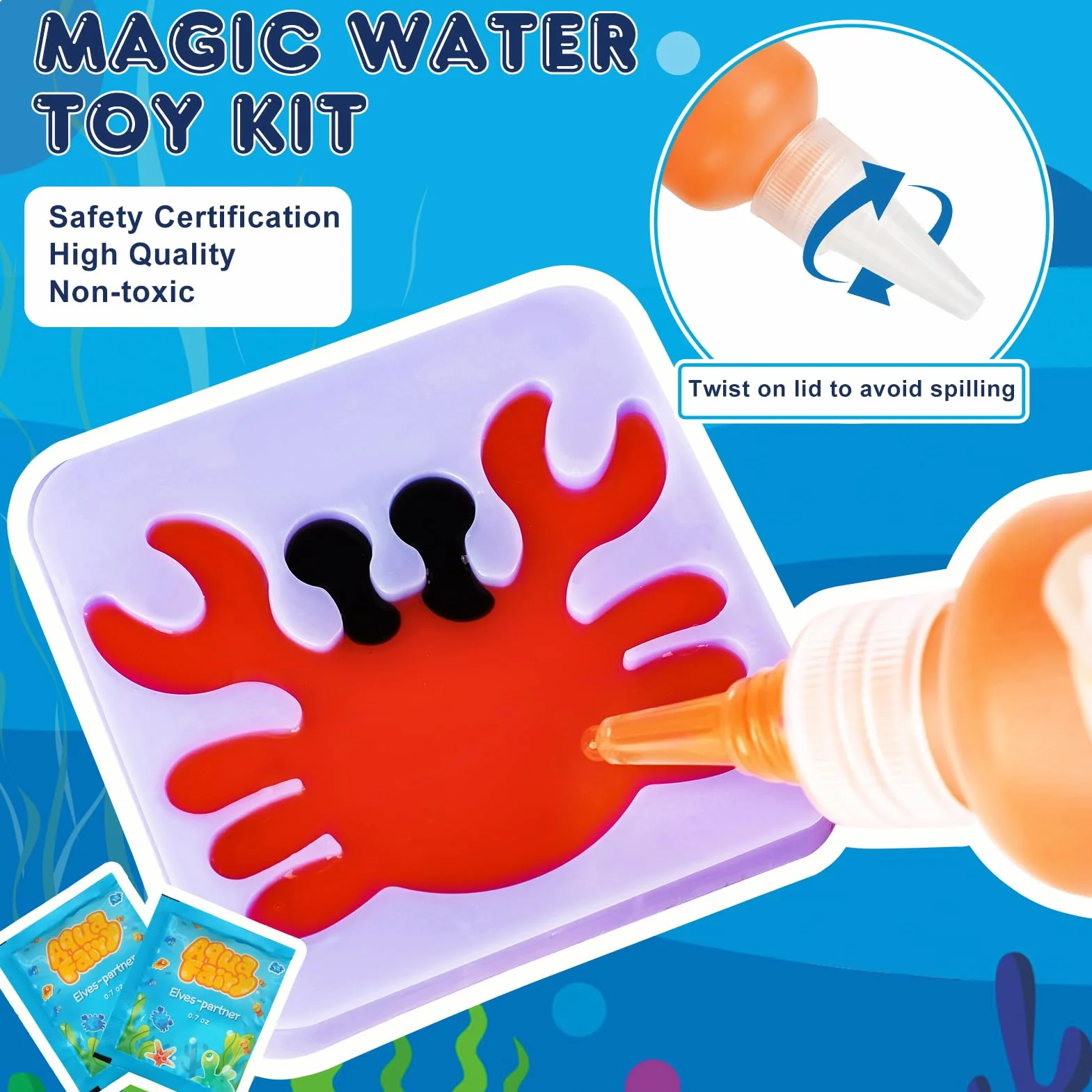 Sanlebi Aqua Gelz Set 46 PCS Kit Bouteilles de Gel Coloré 20 Formes Gels Magiques 3D Créatifs Enfants