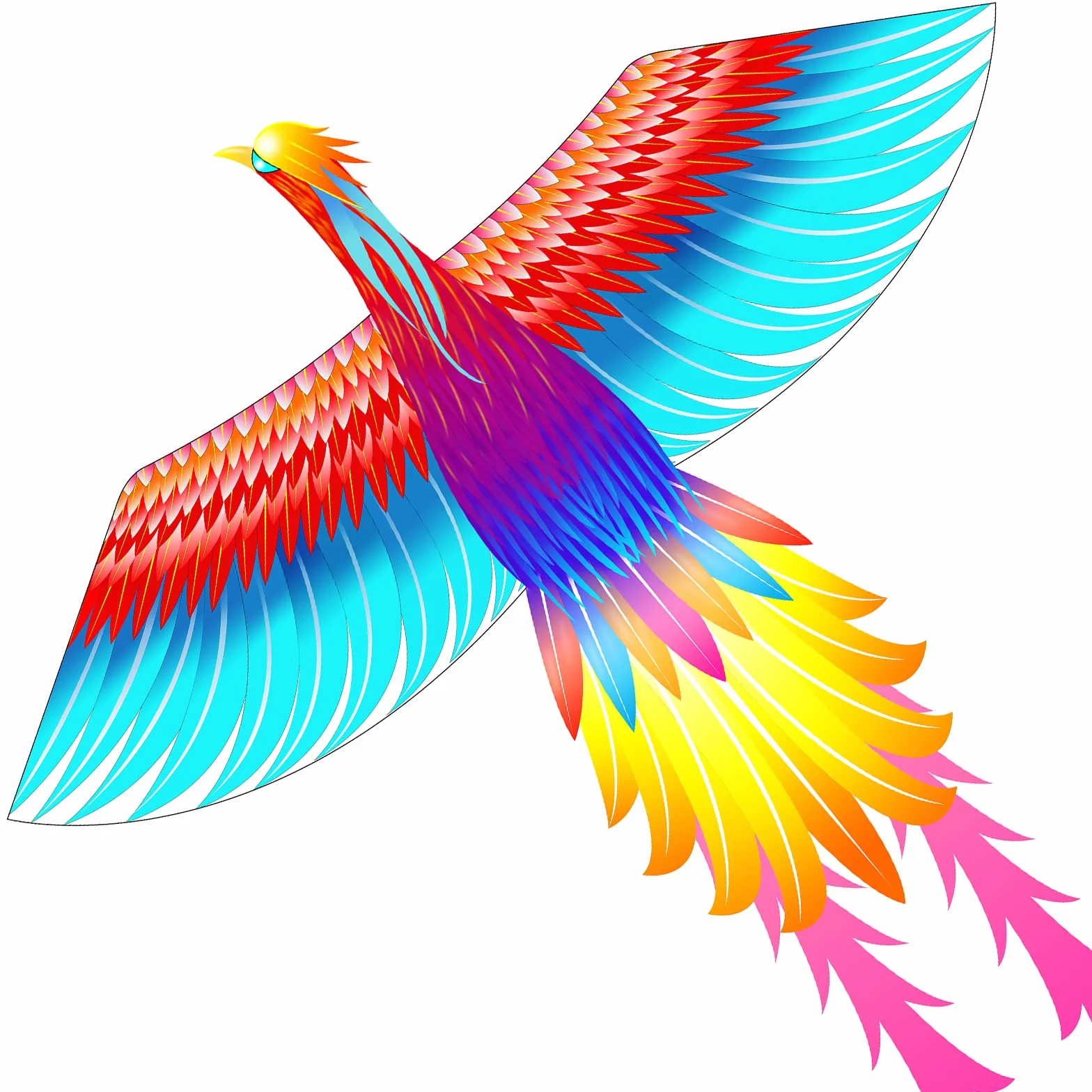 Mint's Colorful Life Cerf-Volant Arc-en-Ciel Phénix Facile à Voler Enfants Adultes