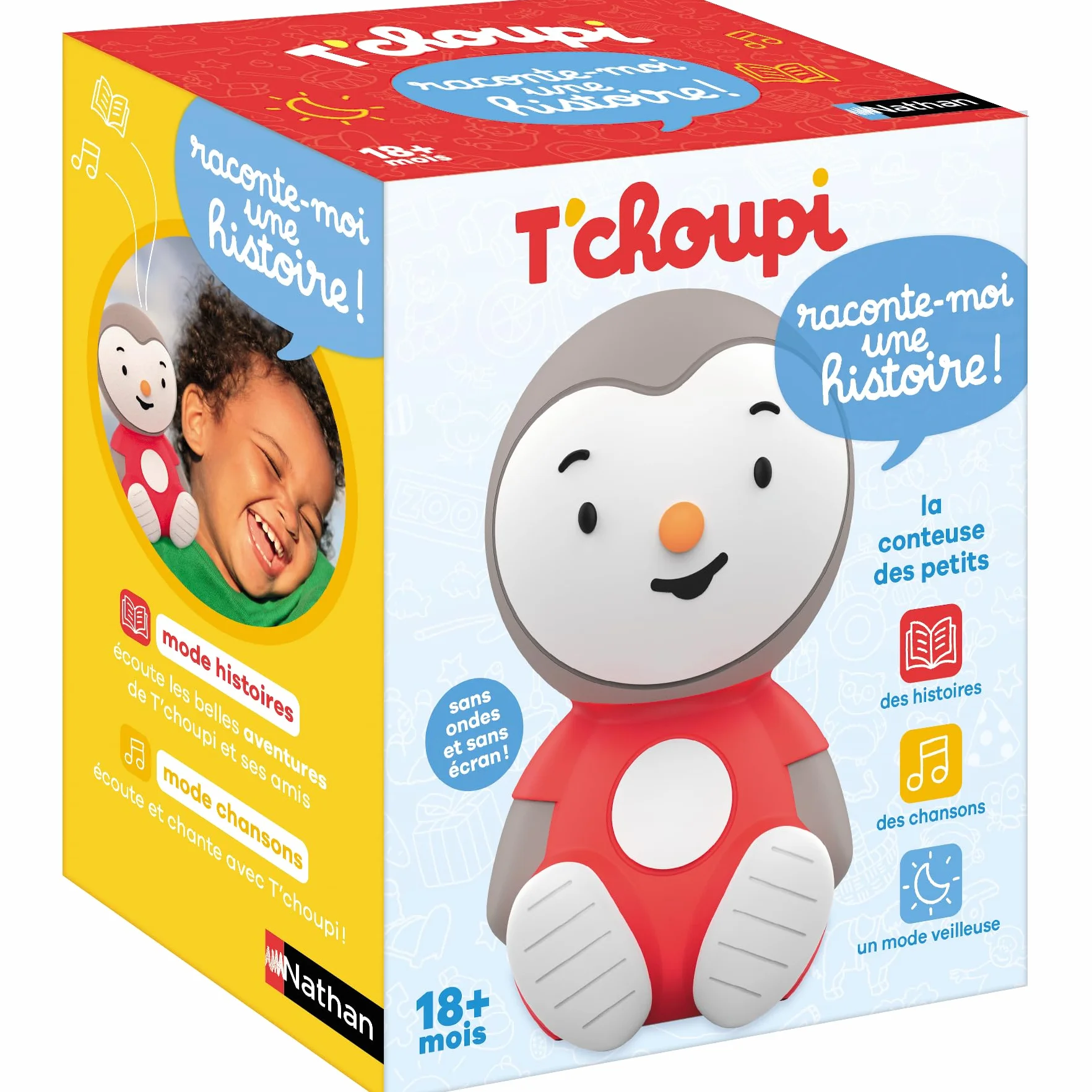 Nathan Raconte Moi Une Histoire T'Choupi Conteuse d'Histoire Comptines Veilleuse 3 Modes de Jeu Bébés Enfants 18 Mois