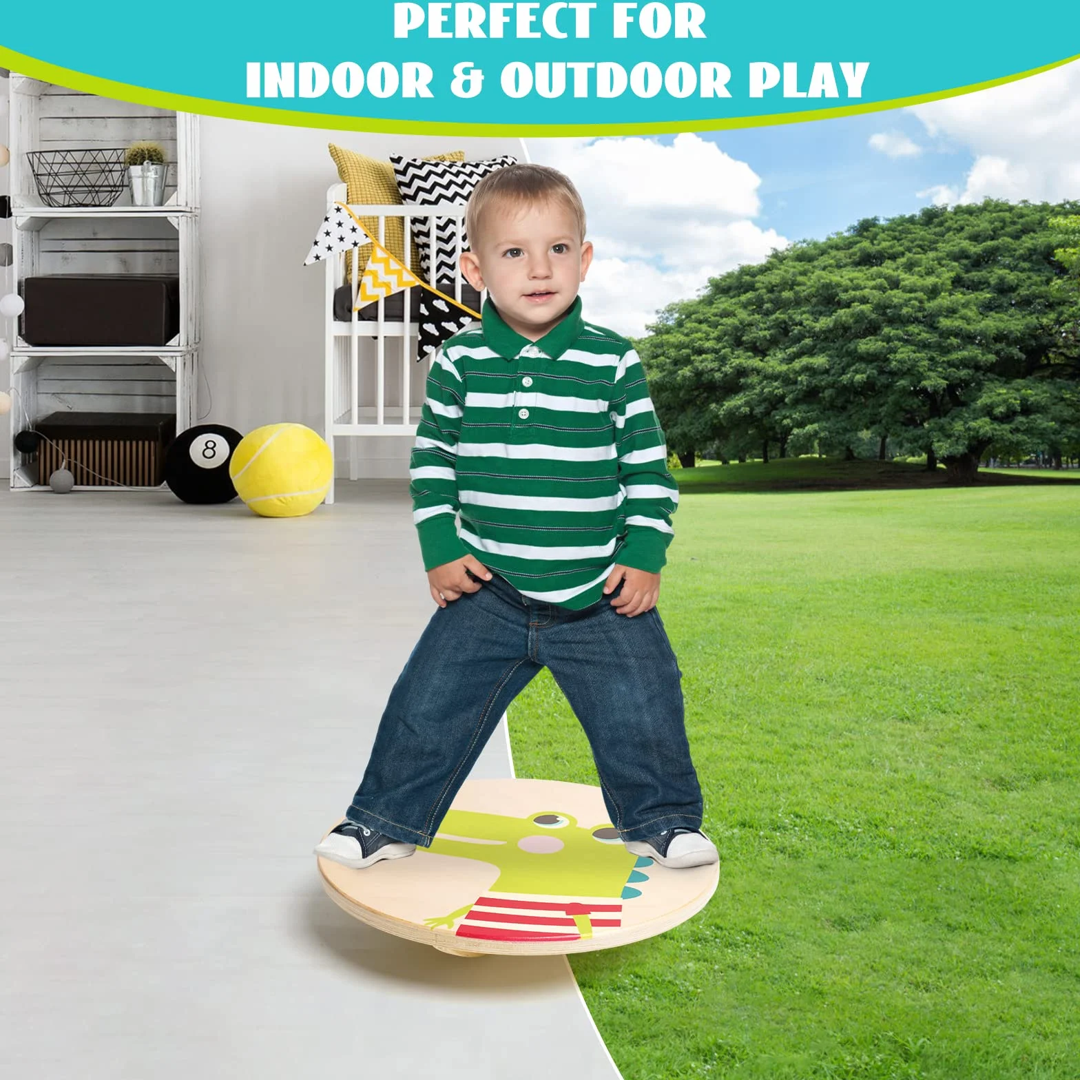 Planche d'Équilibre Montessori en Bois pour Enfants 3-8 Ans
