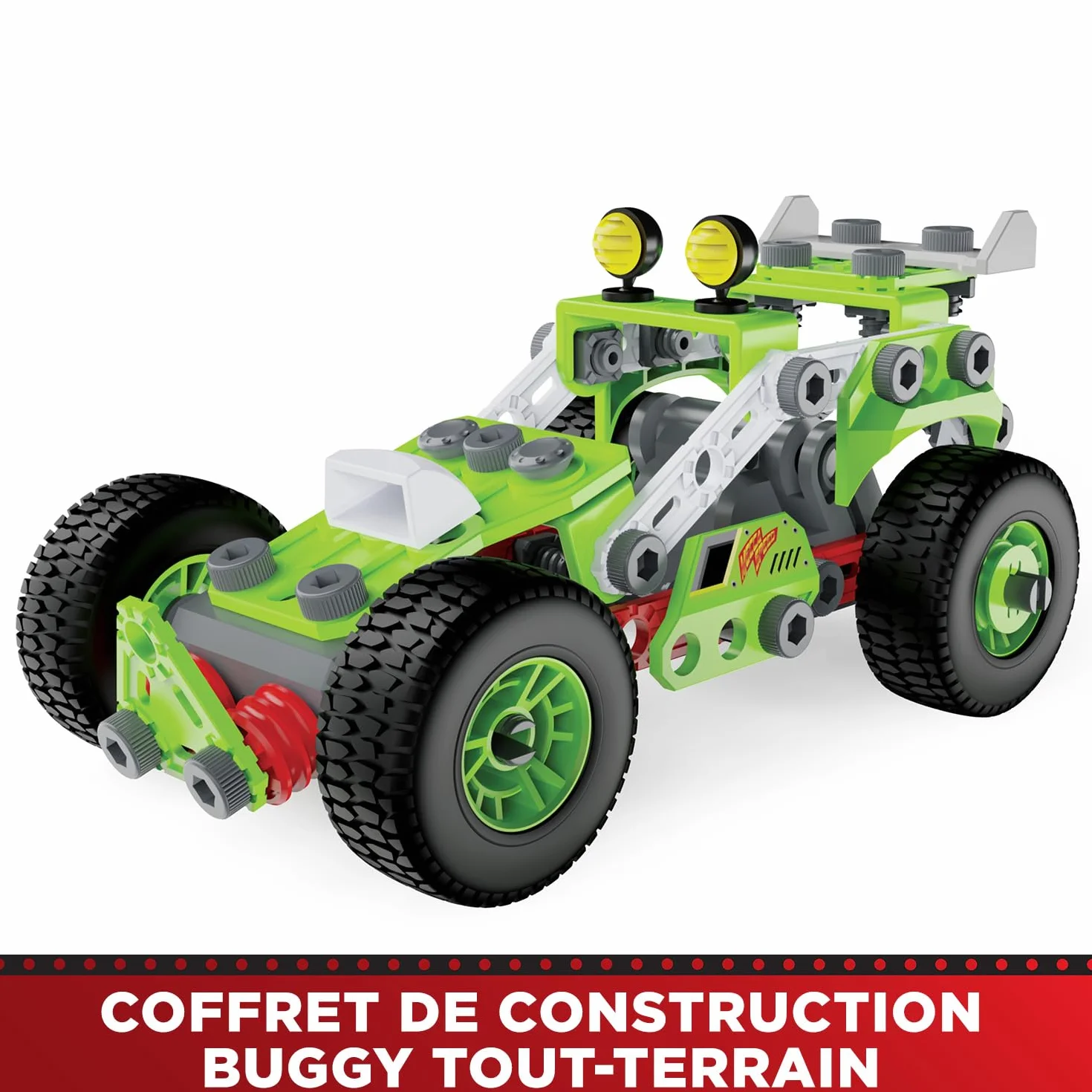 BANDAI Meccano Junior Ma Voiture à Rétro Friction Coffret Construction 138 pièces Moteur rétro-Friction Jouet Enfant 5 Ans+
