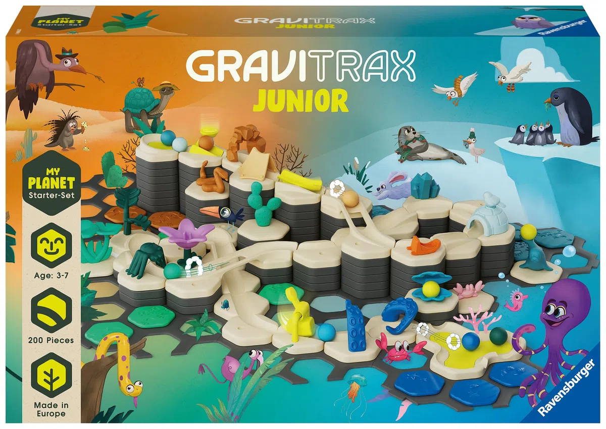 Ravensburger - Gravitrax Junior - Starter Set XXL My Planet 200 pièces - Circuit de Billes - Jeu de Construction créatif - Parcours de Billes à Construire - Dès 3 Ans - Version française - 27059