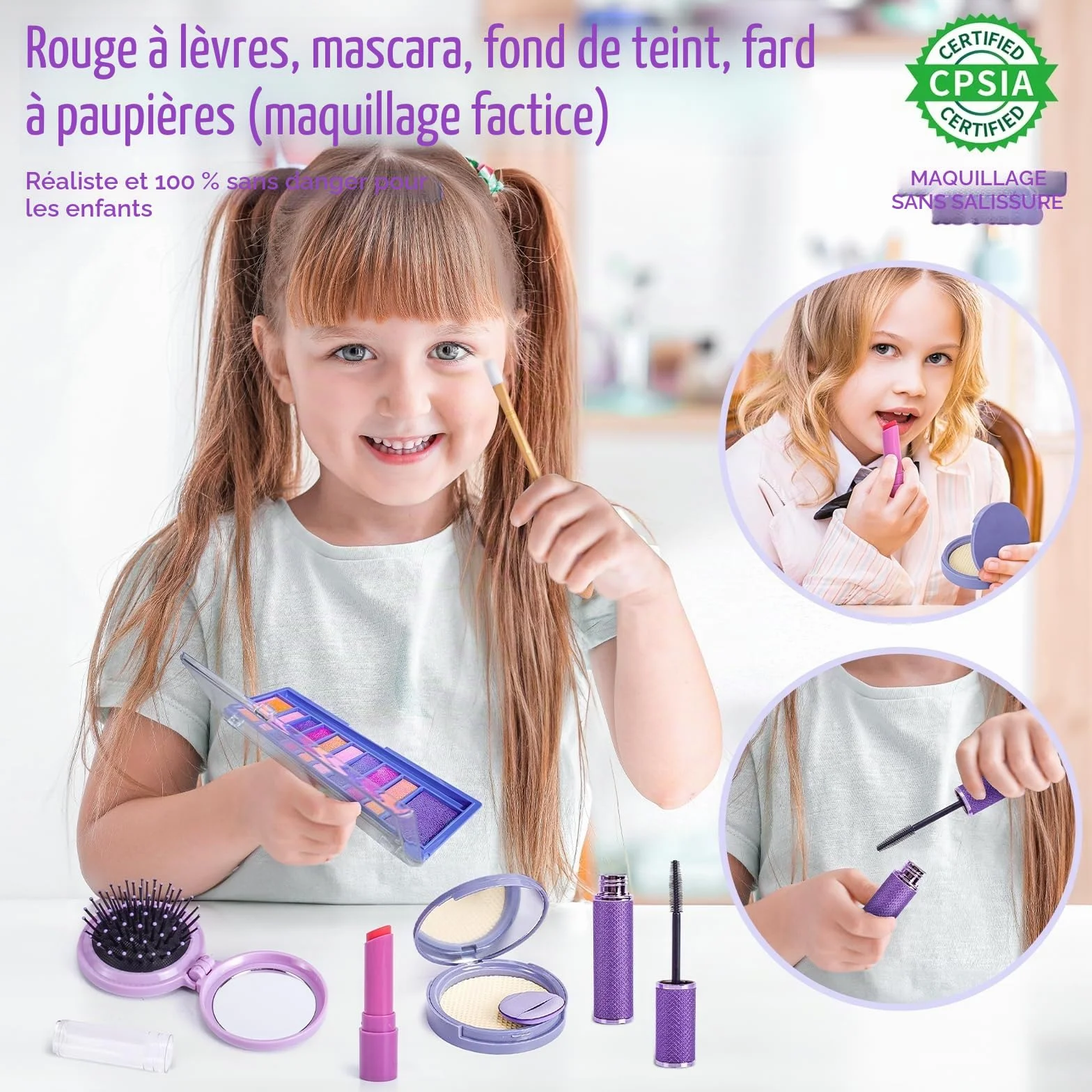 Licorne Sac à Main Jouet pour Fille 3+ Ans avec Accessoires Maquillage