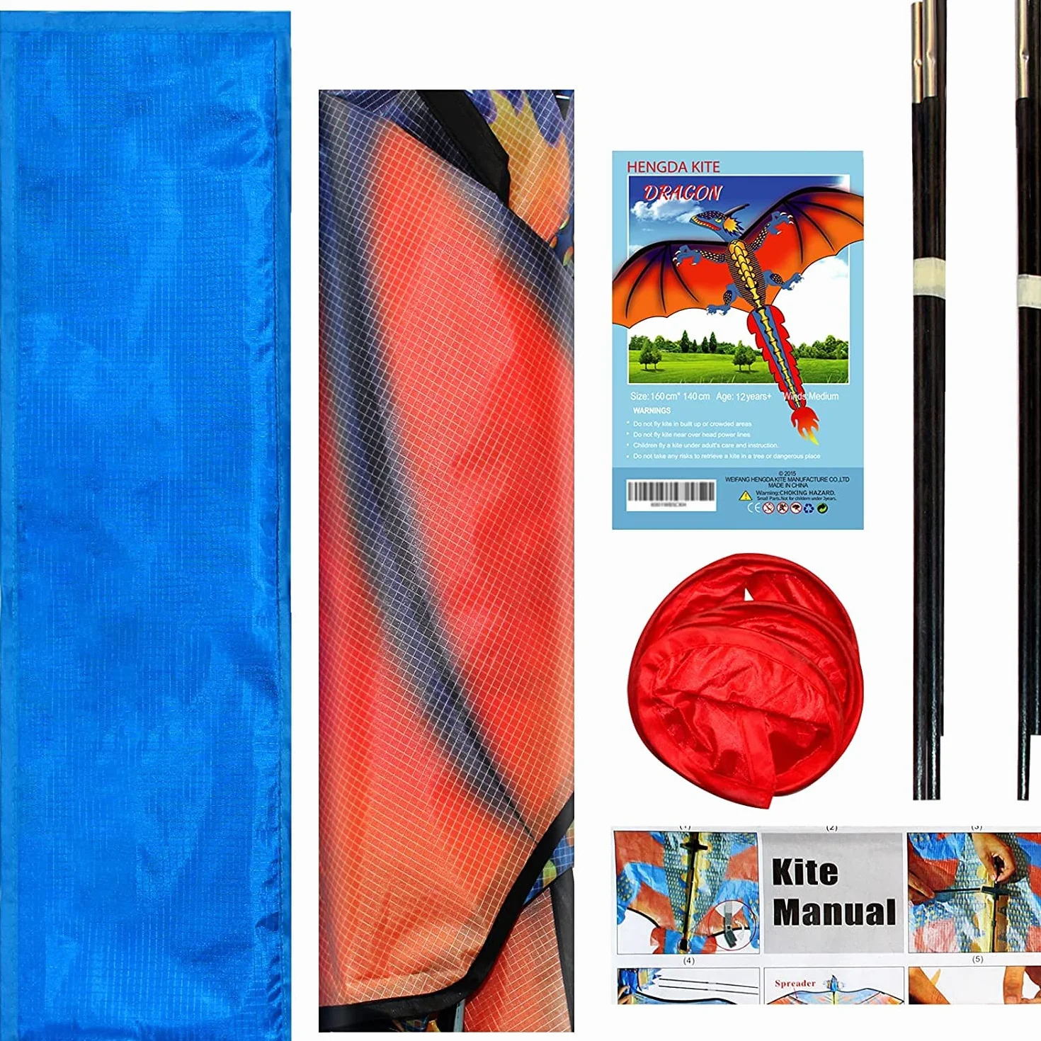Cerf-Volant Dragon pour Enfants et Adultes, Facile à Voler, Tissus Exquis, Jeux de Plein Air