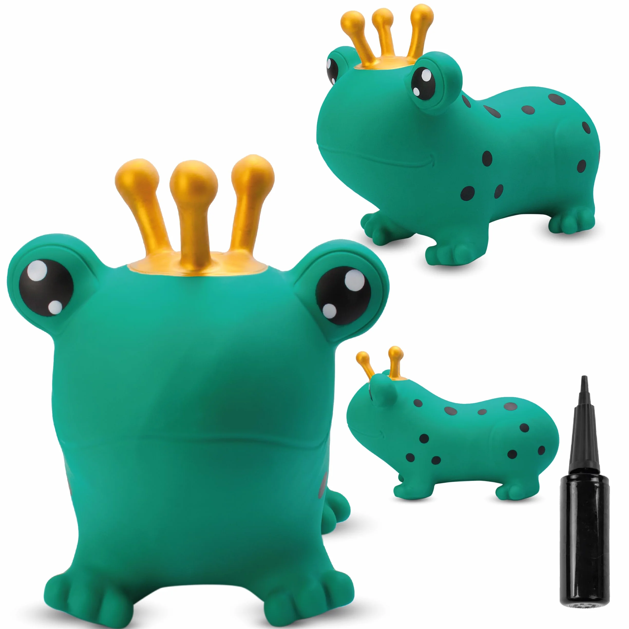 Gonflable Animal Sauteur Jouet Enfant 1 an Intérieur Extérieur Pompe Manuelle Grenouille Verte