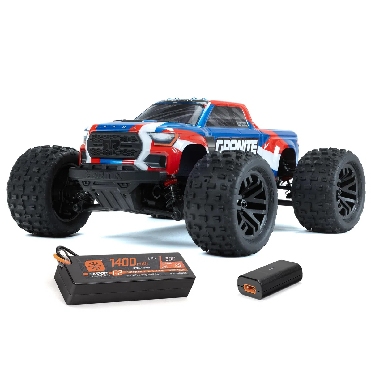 ARRMA Granite Grom 4WD 1/18 RTR Monster Truck RC Bleu et Rouge