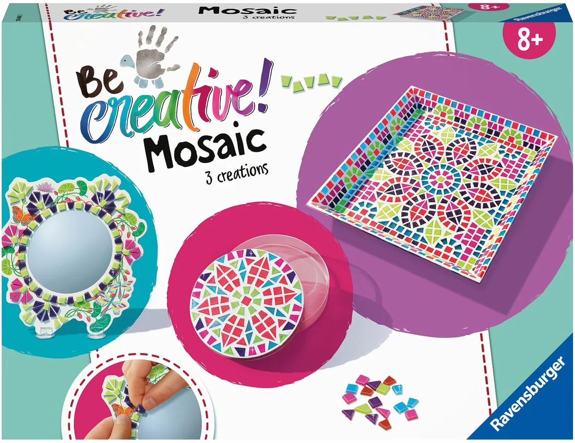 Ravensburger Be Creative Mosaïque Maxi 3 Objets à réaliser Décoration Loisir créatif Dès 8 Ans