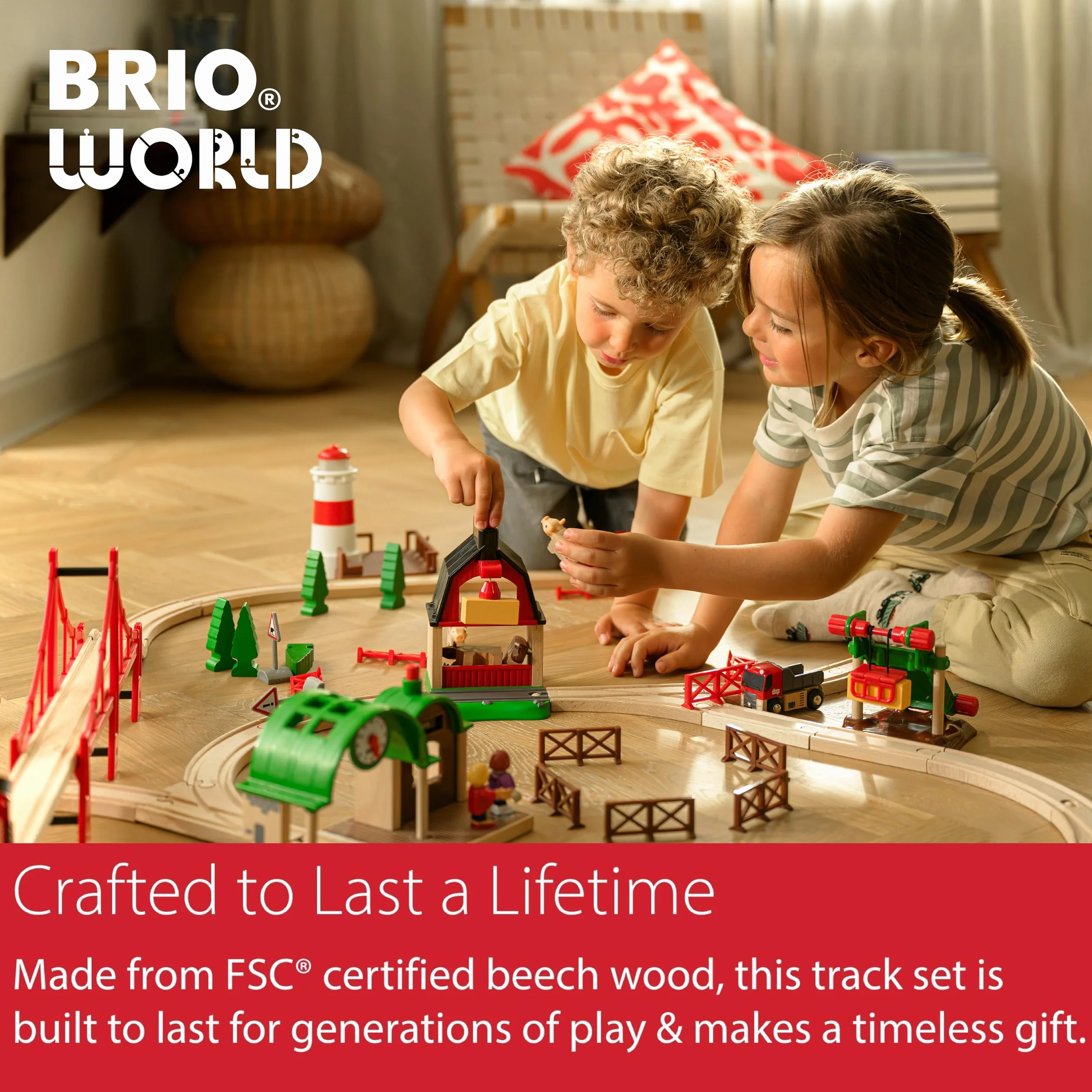 BRIO World Coffret Evolution Intermédiaire 16 Rails - Accessoire circuit train en bois - Assortiment rails - Jouet 3 ans+