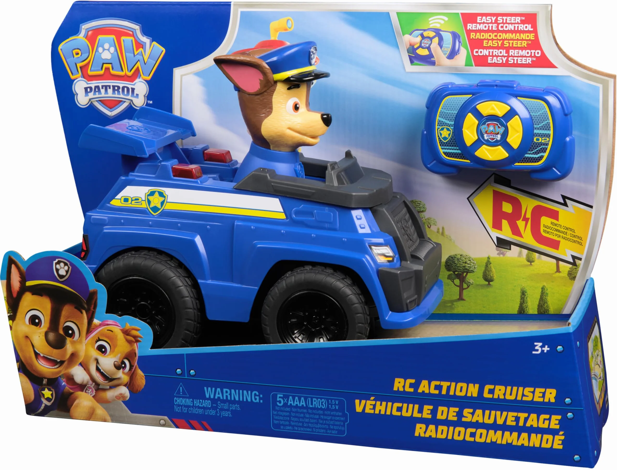 Paw Patrol Pat Patrouille Véhicule RC Interactif Chase Voiture Télécommandée Effets Lumineux Figurine Jouet Enfant 3 Ans+
