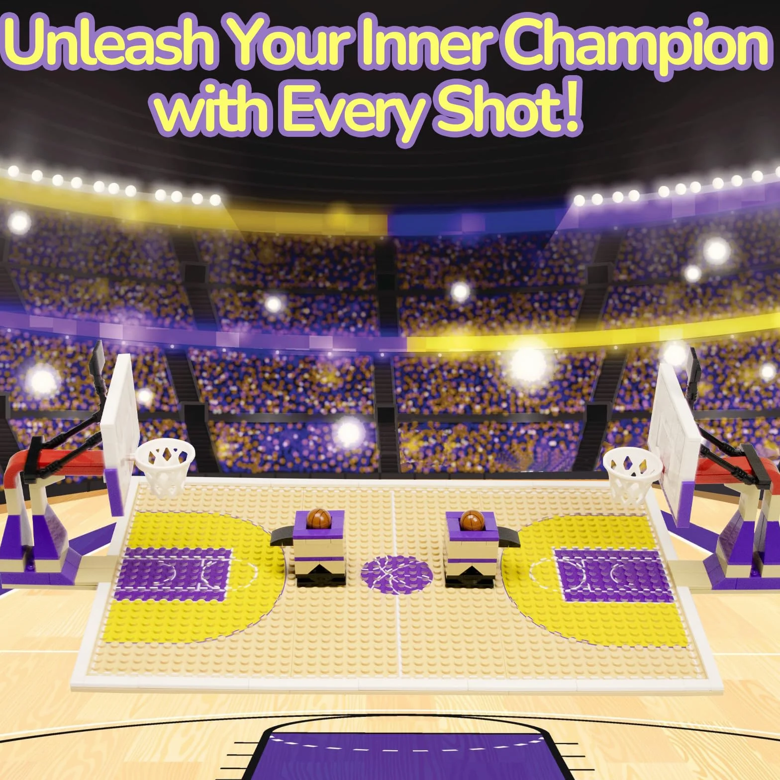 Kit de jeu de basket-ball avec 2 supports, plaques de base et ballon