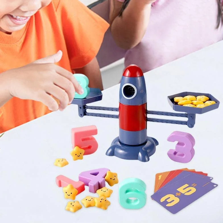 MagiDeal Fusée Balance Échelle Math Nombre Apprentissage Jouet Montessori Éducation Enfants
