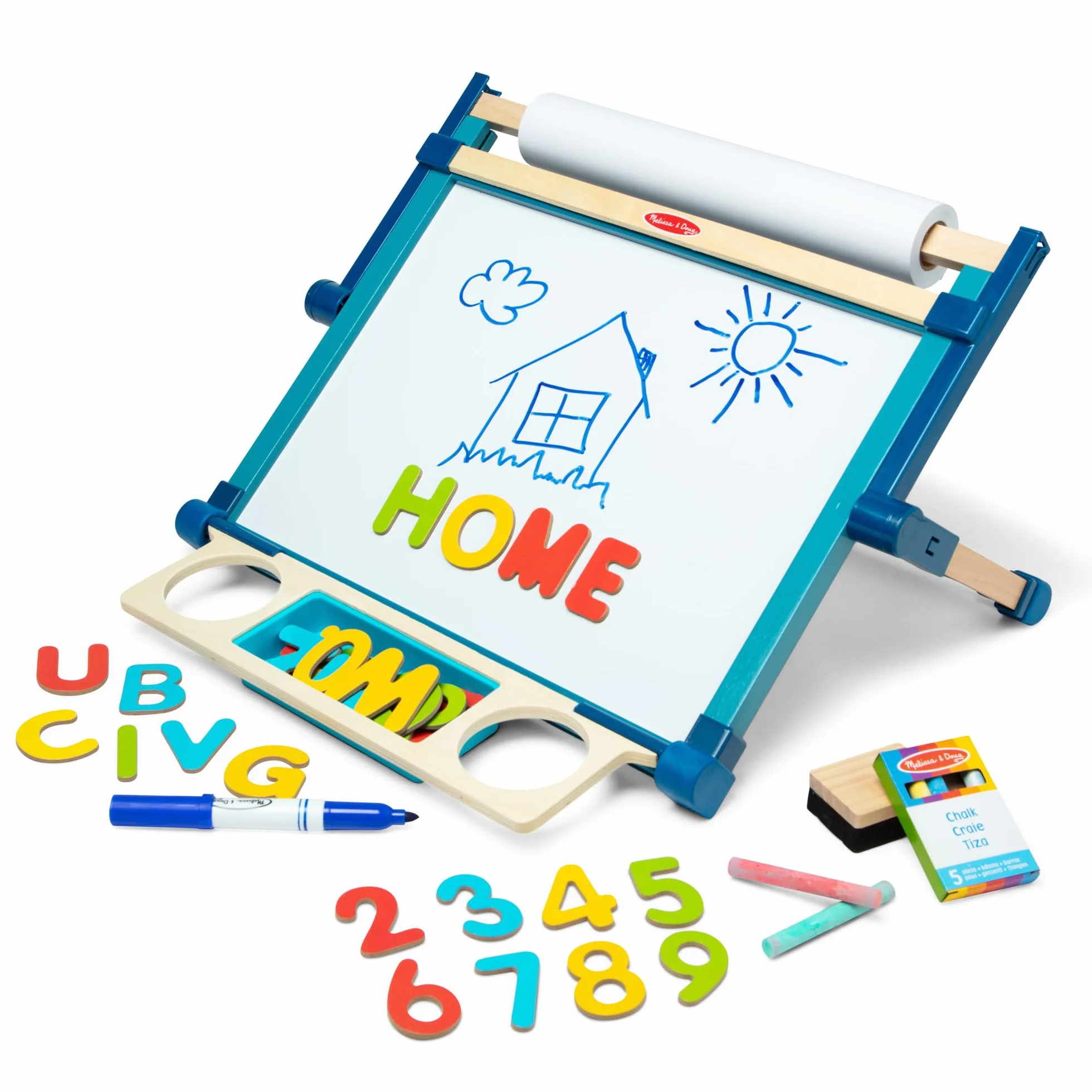 Melissa & Doug - Tableau Magnétique Effaçable - Jouet en Bois - Activité Manuelle Enfant - Loisir Créatif - Jouet D'Activité, De Développement, Apprentissage - Cadeau Enfant 3 Ans Et + -