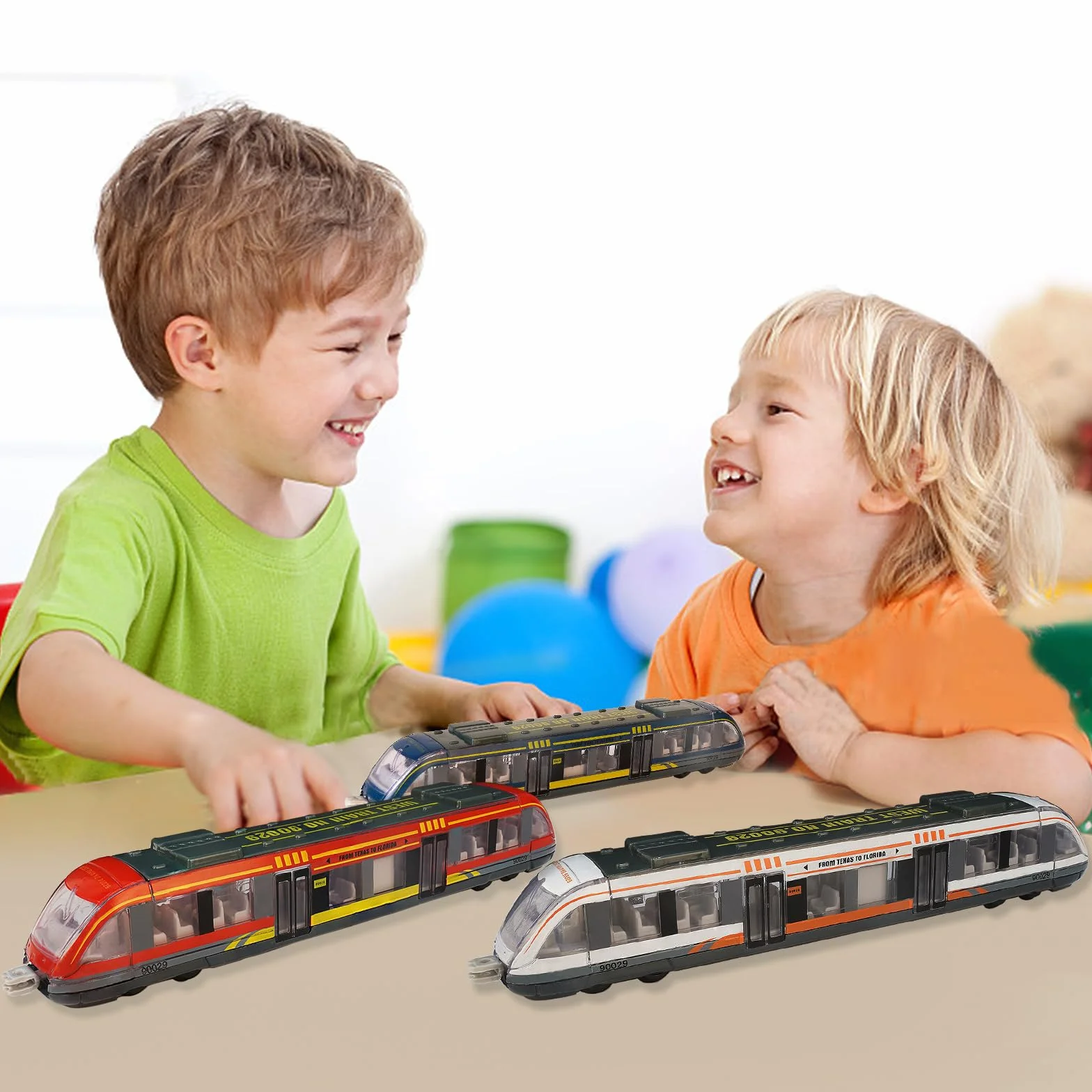 VBACALA Alliage Jouets de Train pour Enfants 3 Ans Plus Modèles Train Grande Vitesse Métal Die-cast Pack 3 Locomotives
