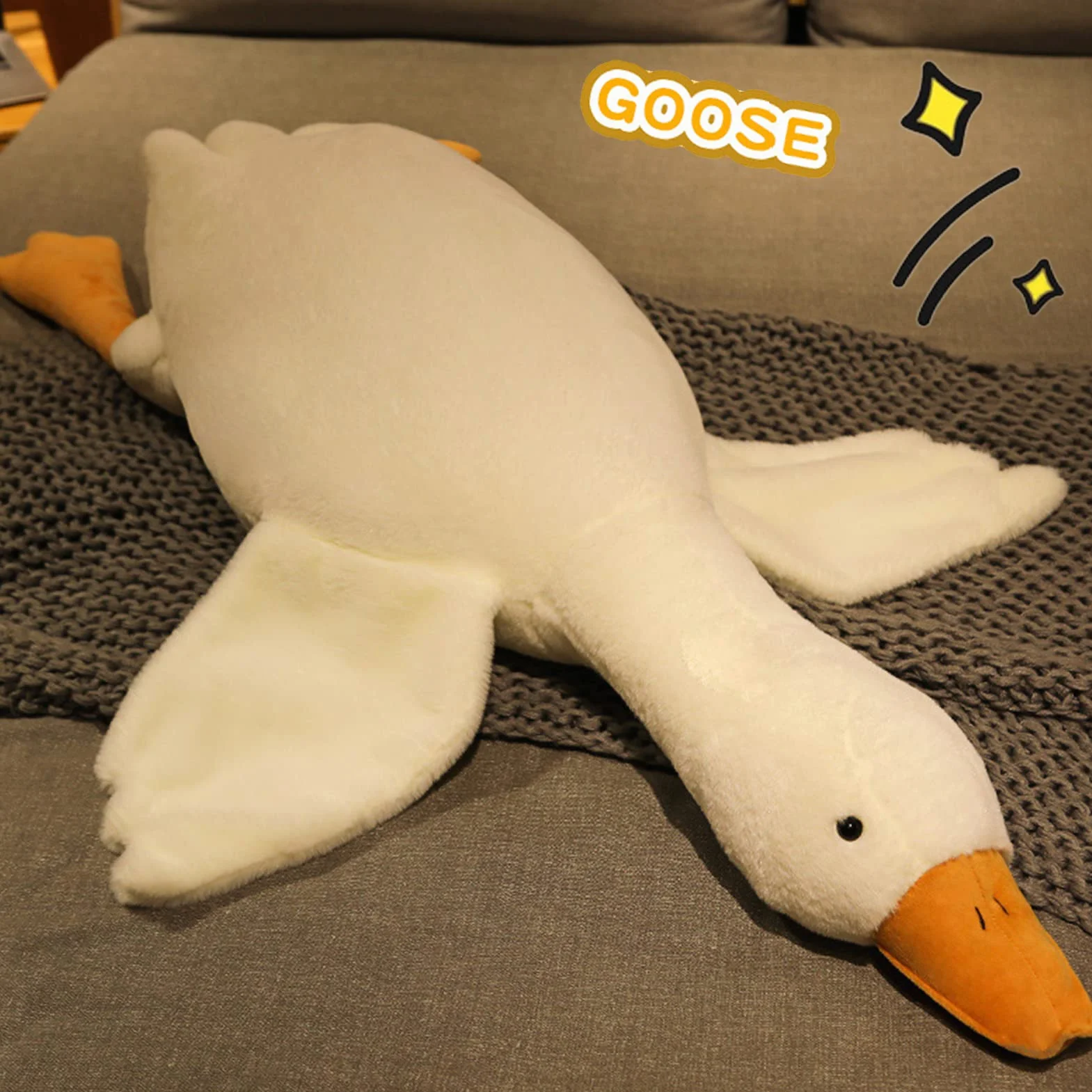 Oie en Peluche Jouet Mignon Oreiller 90cm