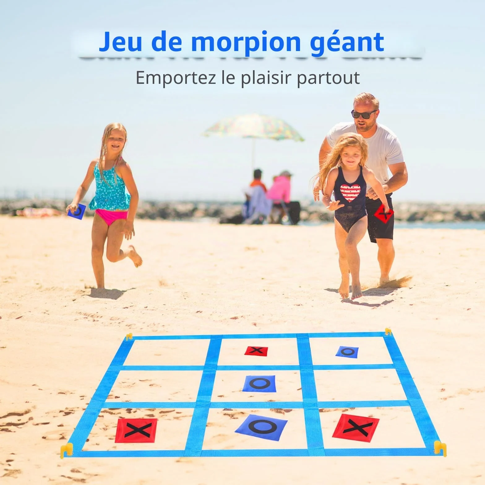 Jeu Géant de Morpion avec Lancer de Sacs, Activité Extérieure pour Jardin et Plage