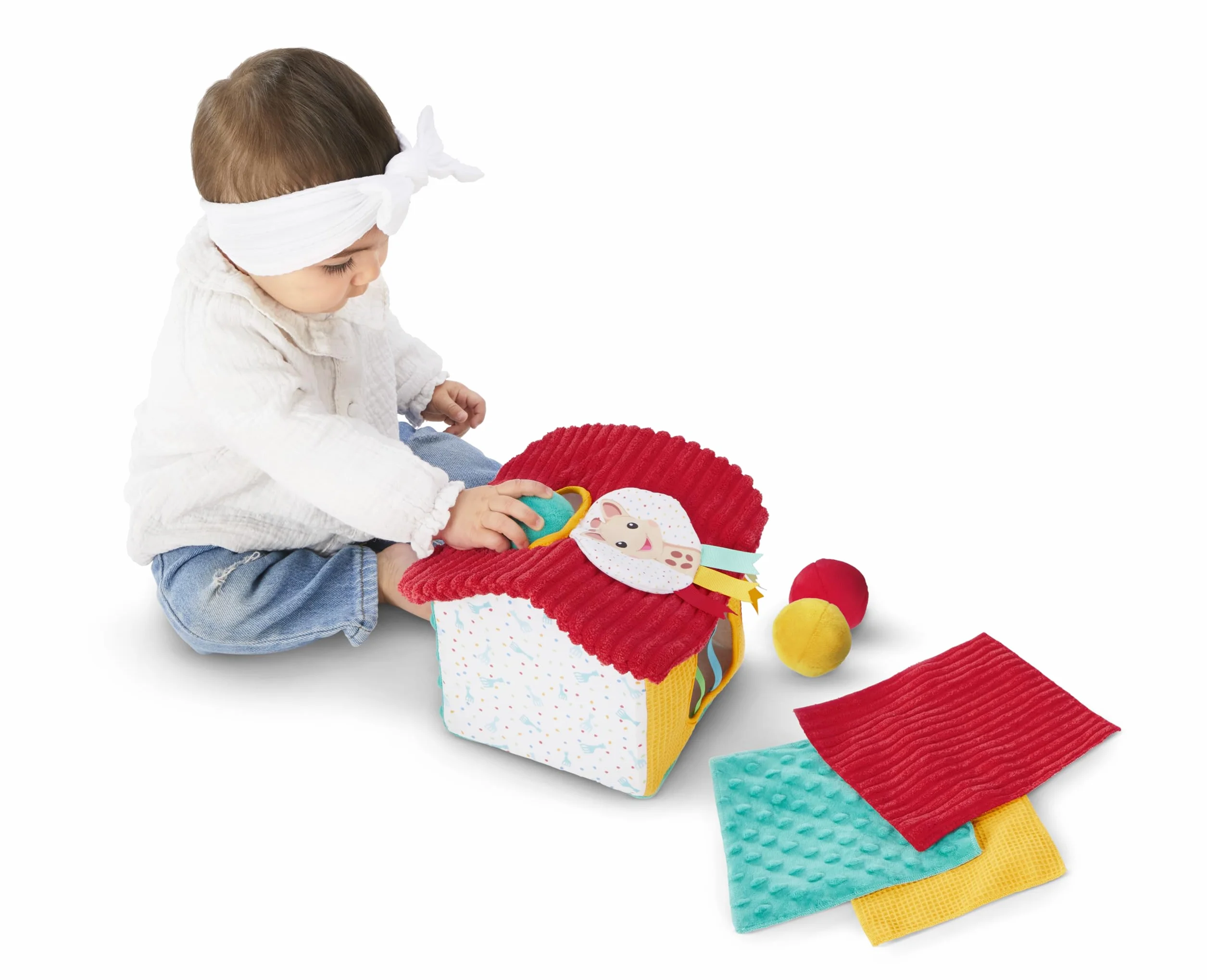 Sophie la Girafe Maison des Découvertes Jouet d'Éveil Sensoriel Bébé 10 Mois+ Textures Variées Balles Colorées Développement Motricité Fine