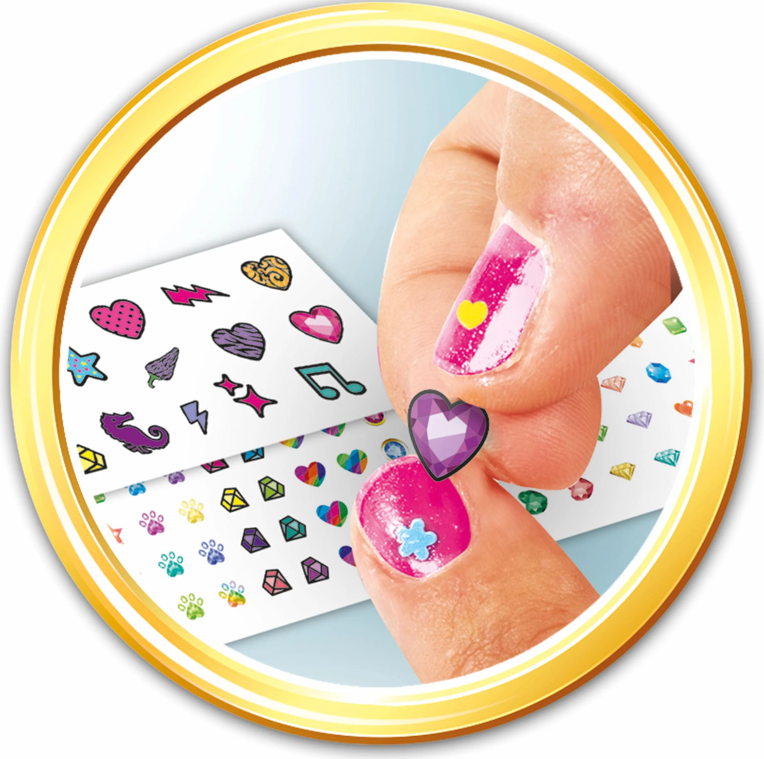 Clementoni Nail Art Studio Jeu Créatif Enfant Kit Ongles Trendy Vernis Stickers Paillette