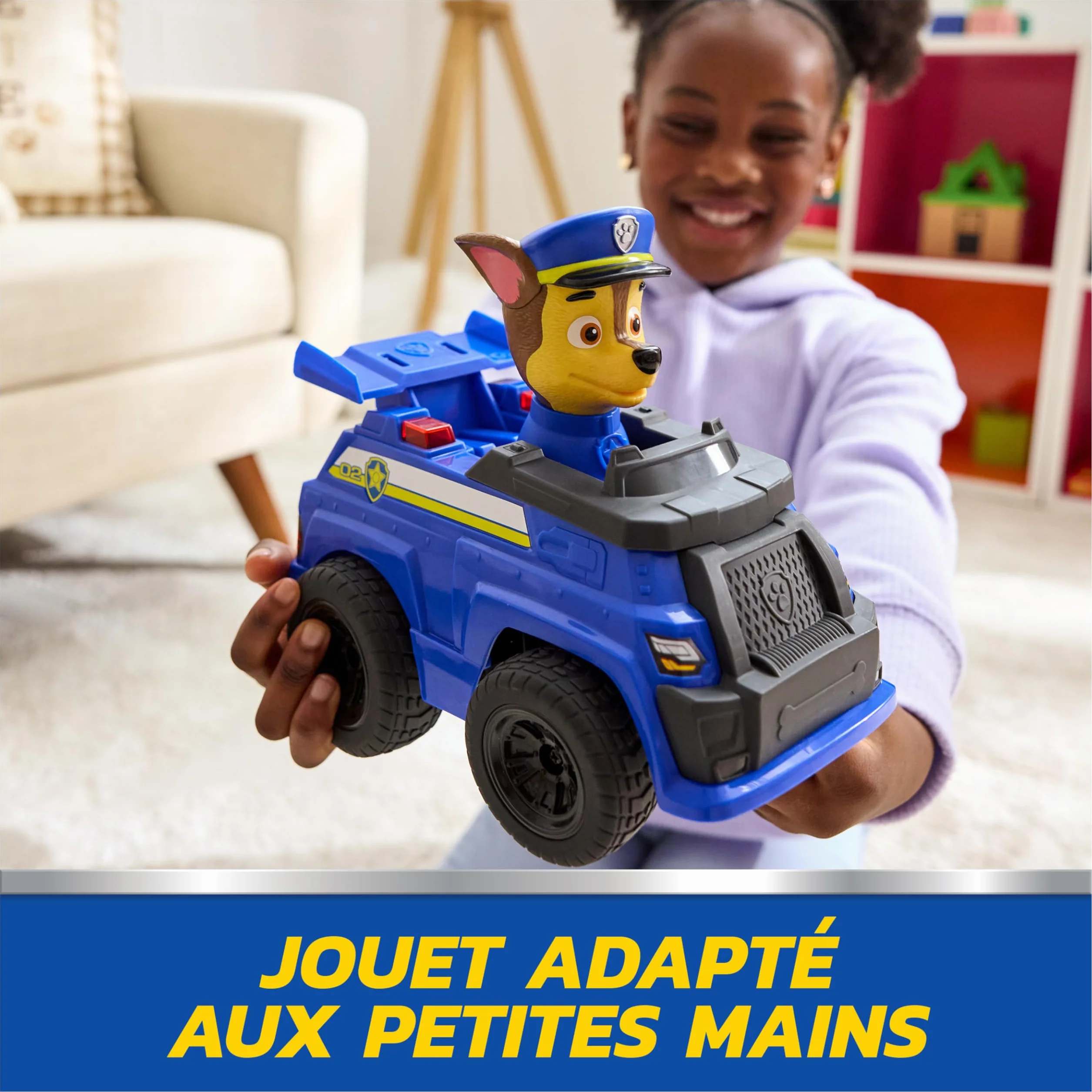 Paw Patrol Pat Patrouille Véhicule RC Interactif Chase Voiture Télécommandée Effets Lumineux Figurine Jouet Enfant 3 Ans+