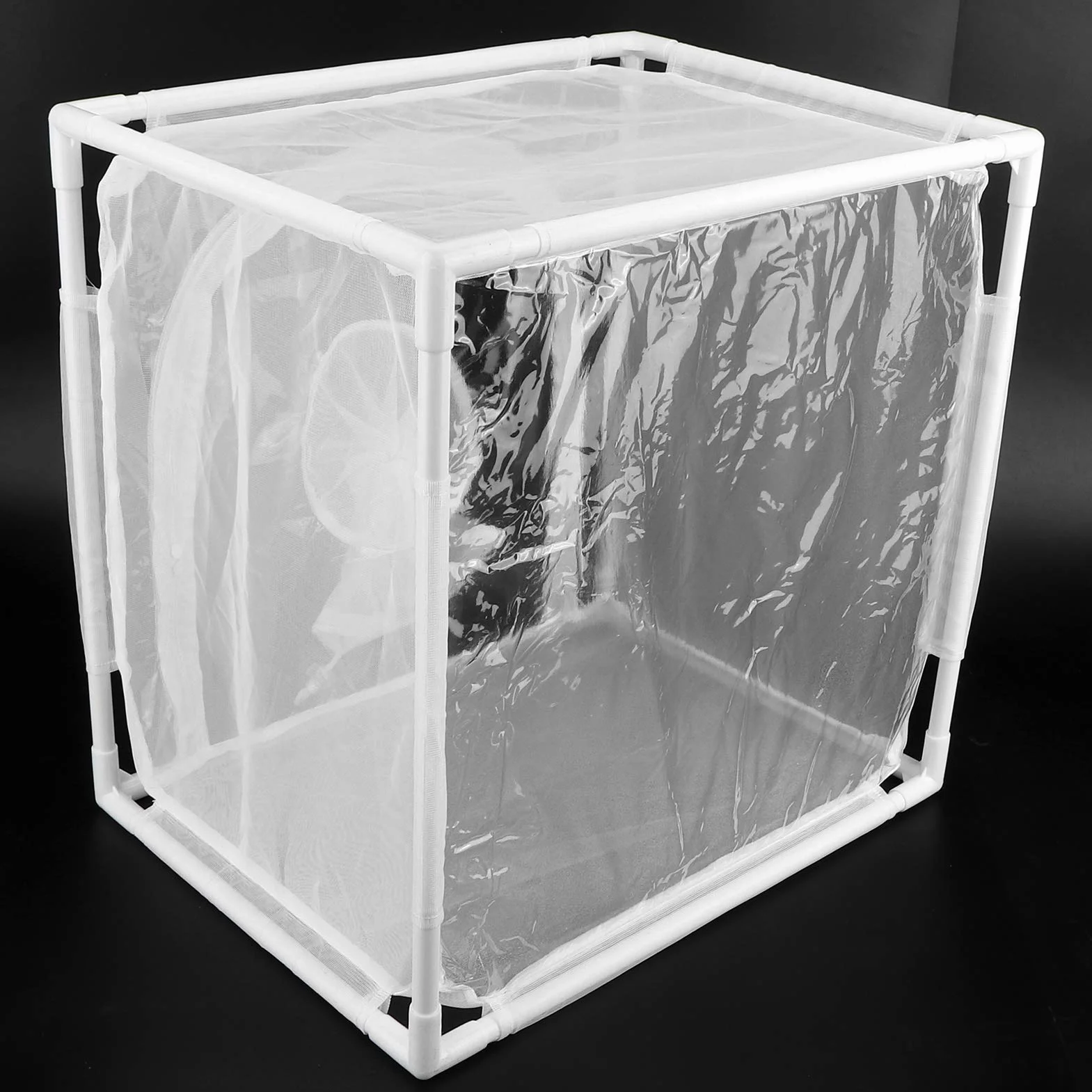 Cage à Insectes pour Papillons avec Maille Effet Serre, Enclos Ventilé Extérieur Terrarium Pop-up 40x30x40cm