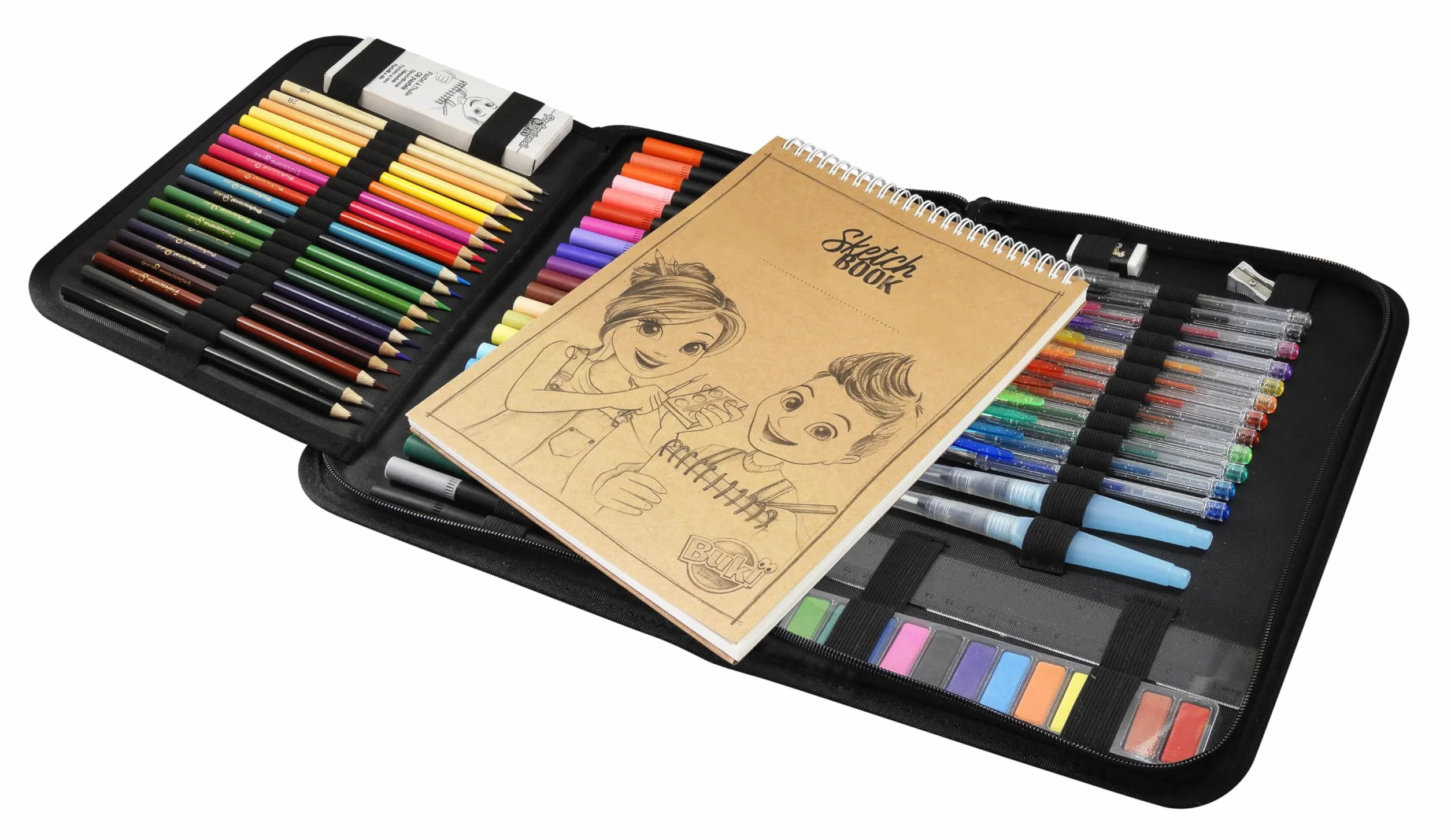 Buki Professional Studio Trousse à Dessin Noir 5436