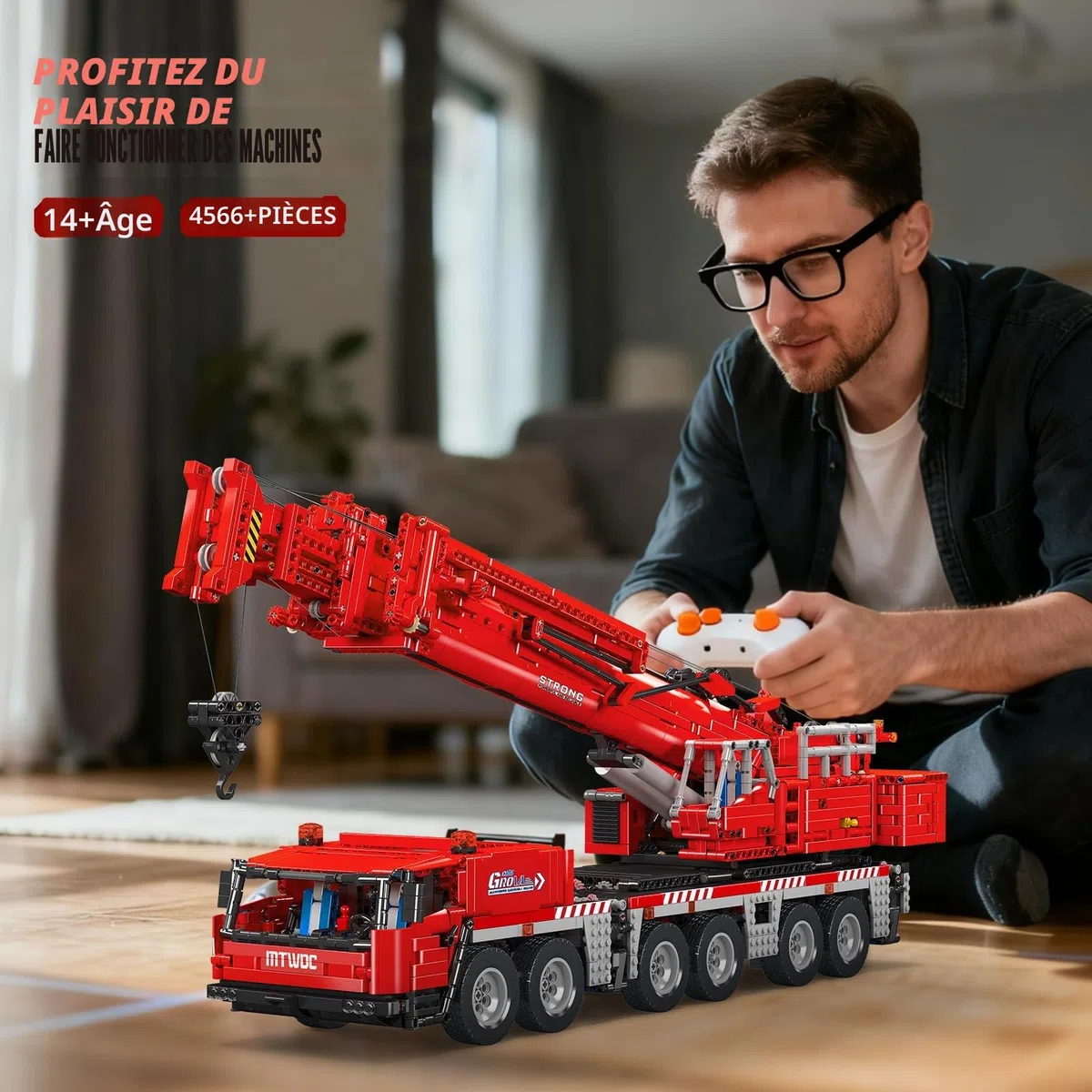 Mould King 17065 Technik GMK Heavy Duty Crane Klemmsteinen Kit 4566+ PCS MOC Remote Commanded Raupengraune Blöcke Toy mit 5 Motor