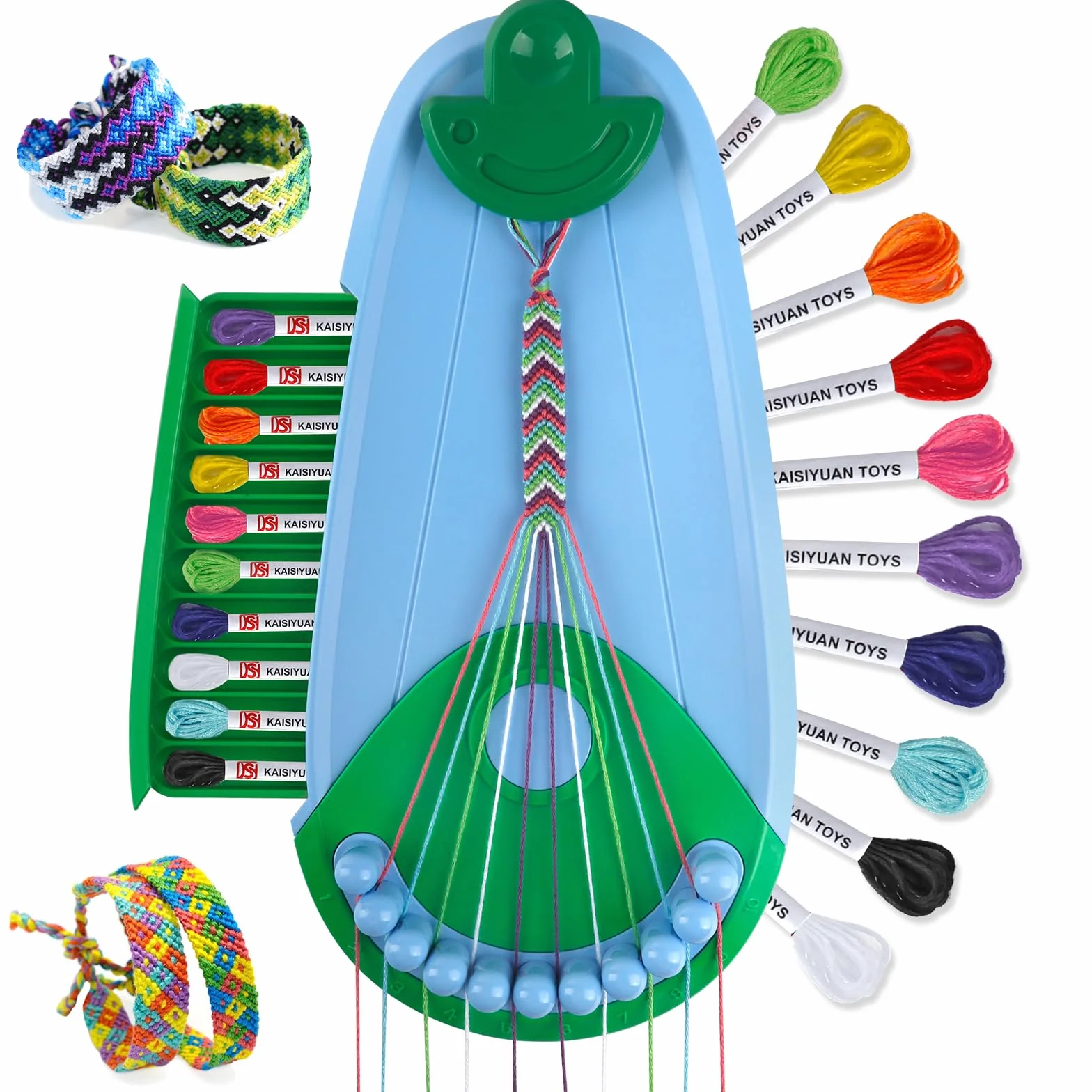 Kit Bracelet Fille Bracelet D'amitié Cadeau Enfant Jouet Fabrication Bracelets pour Filles 6-12 Ans DIY Loisirs Créatifs Bleu Vert