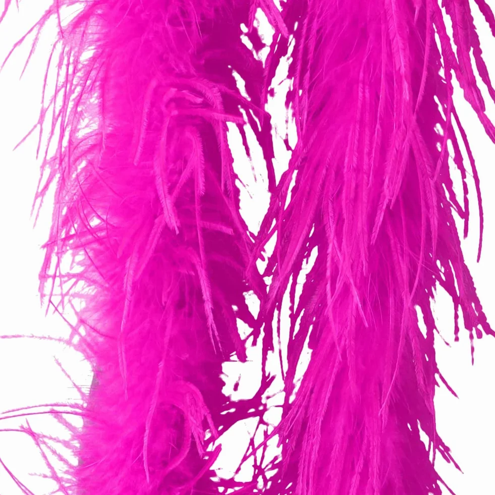 Surakey Boa de Plumes 2m Écharpe en Plumes Charleston Accessoire Femme Naturel Plumes D'autruche Longue Ceinture de Plumes Rose Foncé