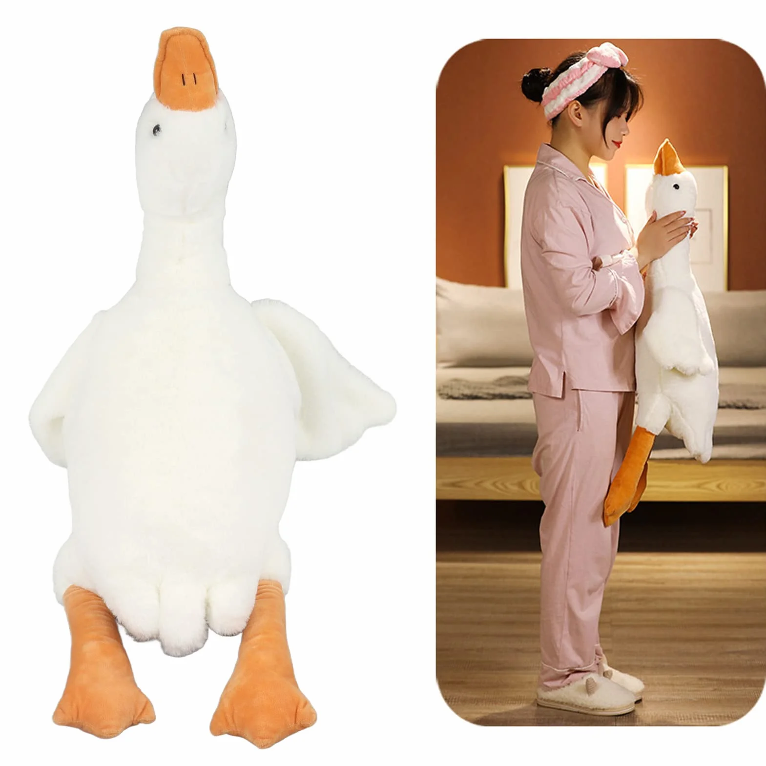 Oie en Peluche Jouet Mignon Oreiller 90cm