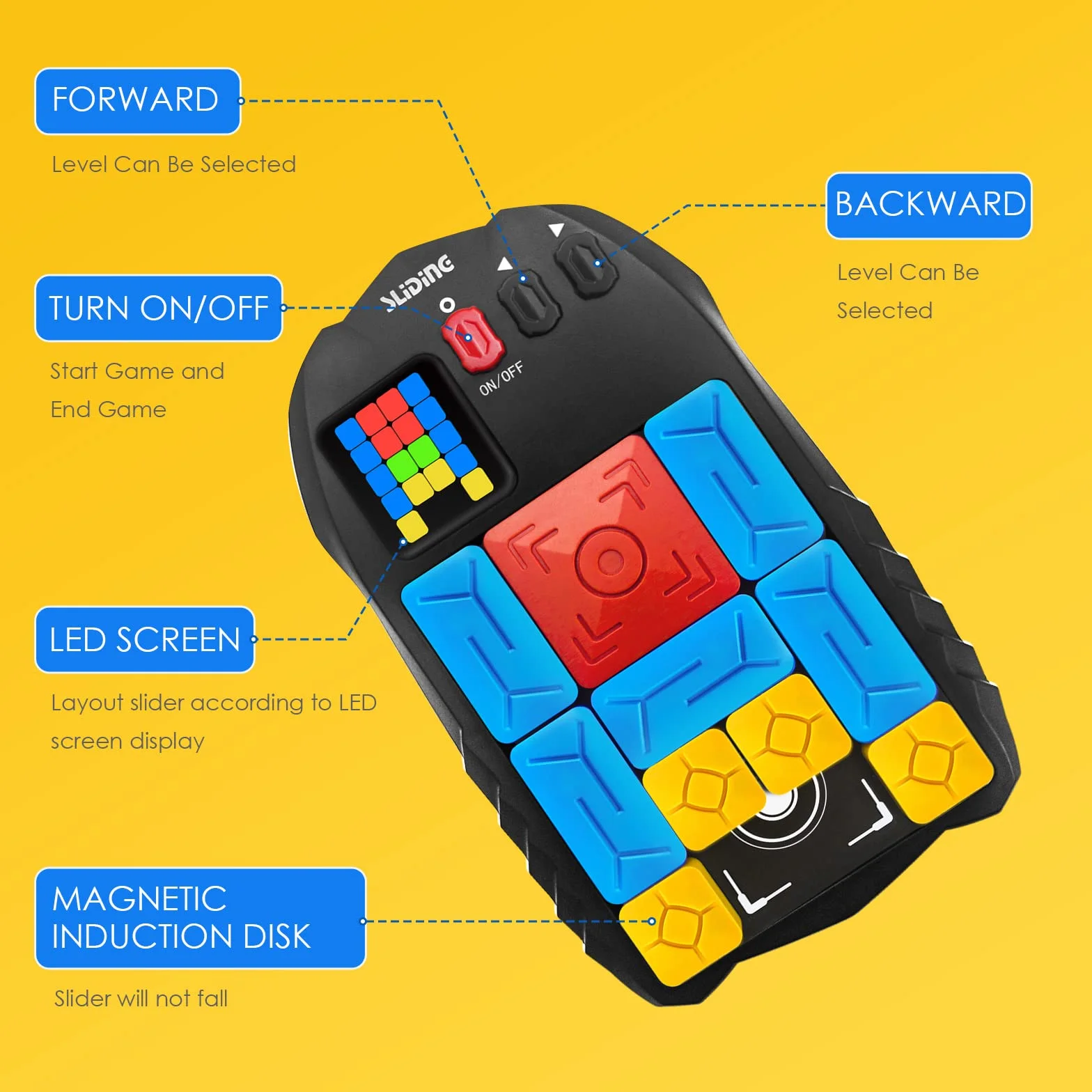 Super Slide Puzzles Casse-tête électronique de Poche 500+ Niveaux Jeu de Réflexion