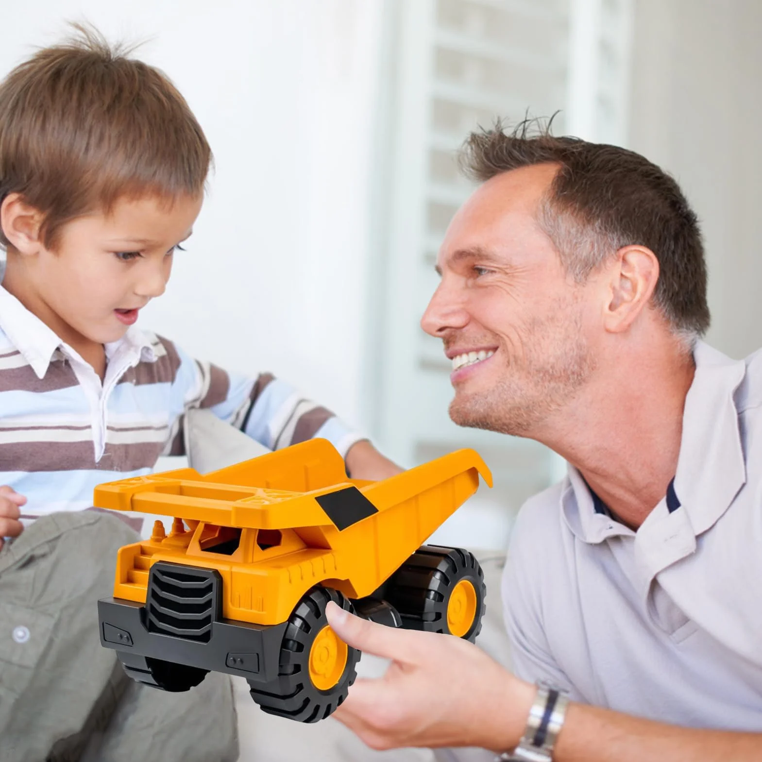 Set Excavatrice Camion Pelle Benne Jouet Sable Jaune ABS Durable Construction Enfant