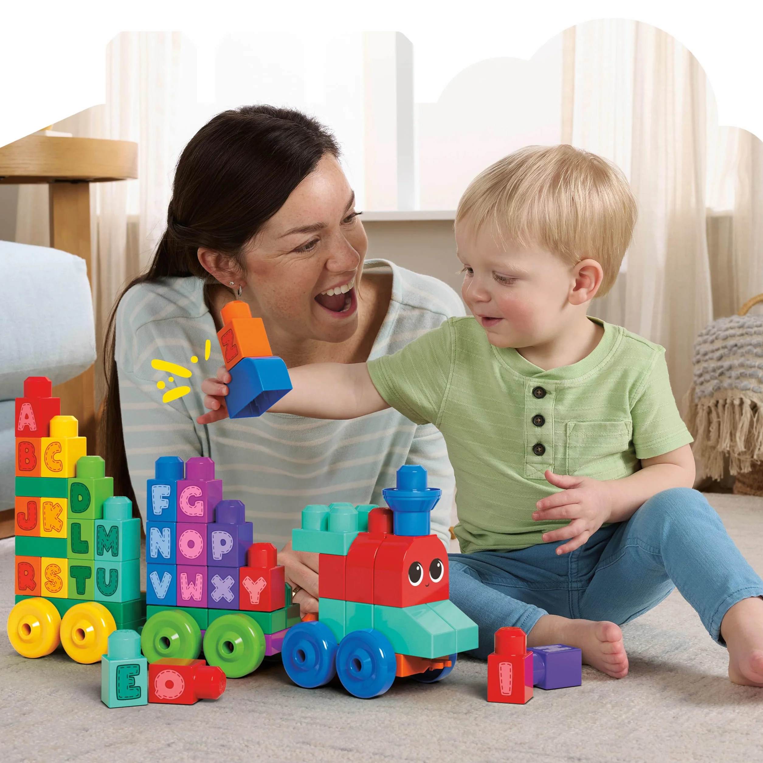 MEGA Bloks Le train des Lettres jeu de construction 60 pièces jouet bébé enfant 1-5 ans DXH35