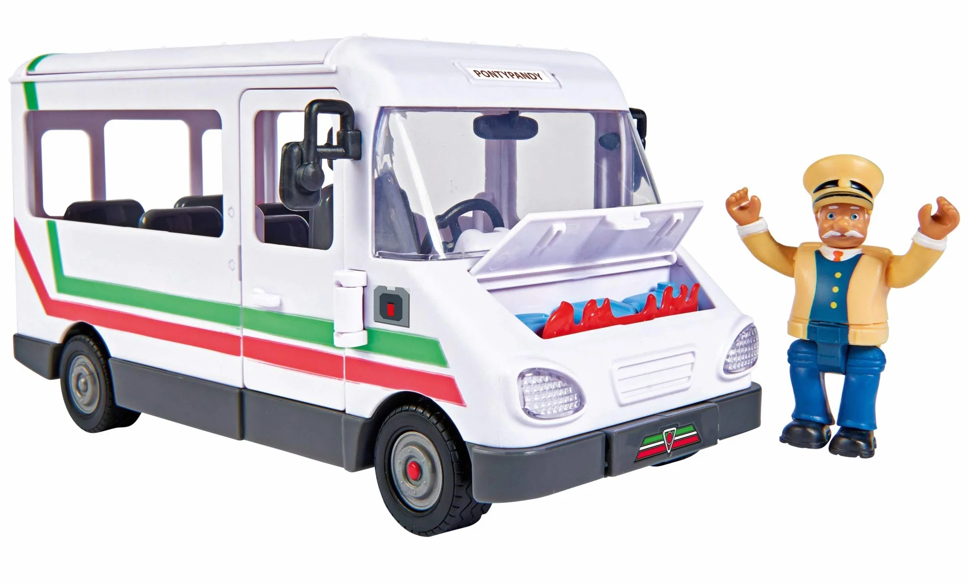 Fireman Sam Trevors Bus 20cm avec Figurine Trevor 6cm