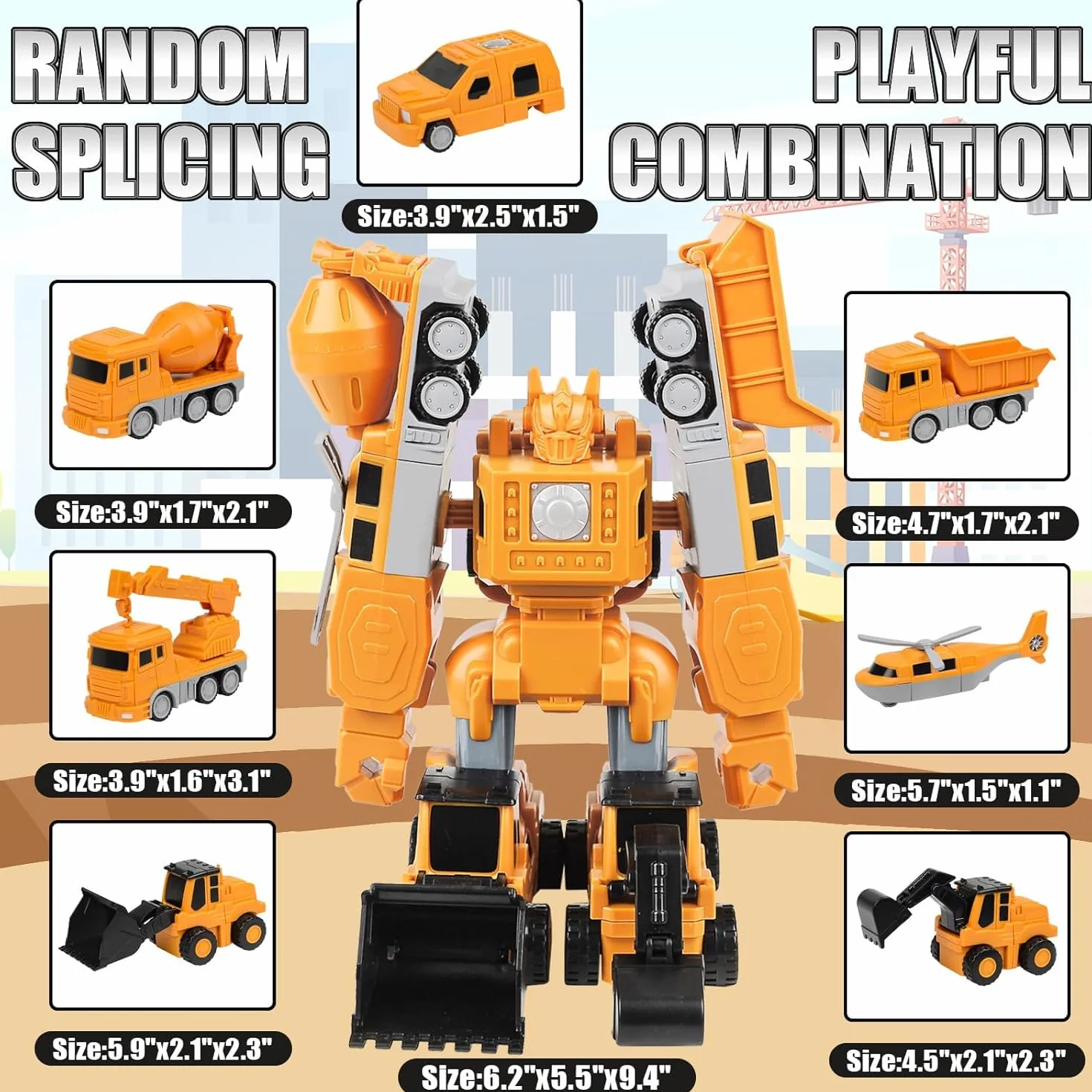 Ensemble de Jouets de Véhicules Magnétiques Transform Engineering Assemblé 35 Pièces