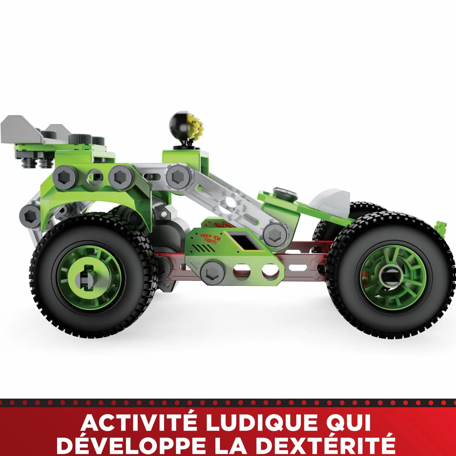 BANDAI Meccano Junior Ma Voiture à Rétro Friction Coffret Construction 138 pièces Moteur rétro-Friction Jouet Enfant 5 Ans+