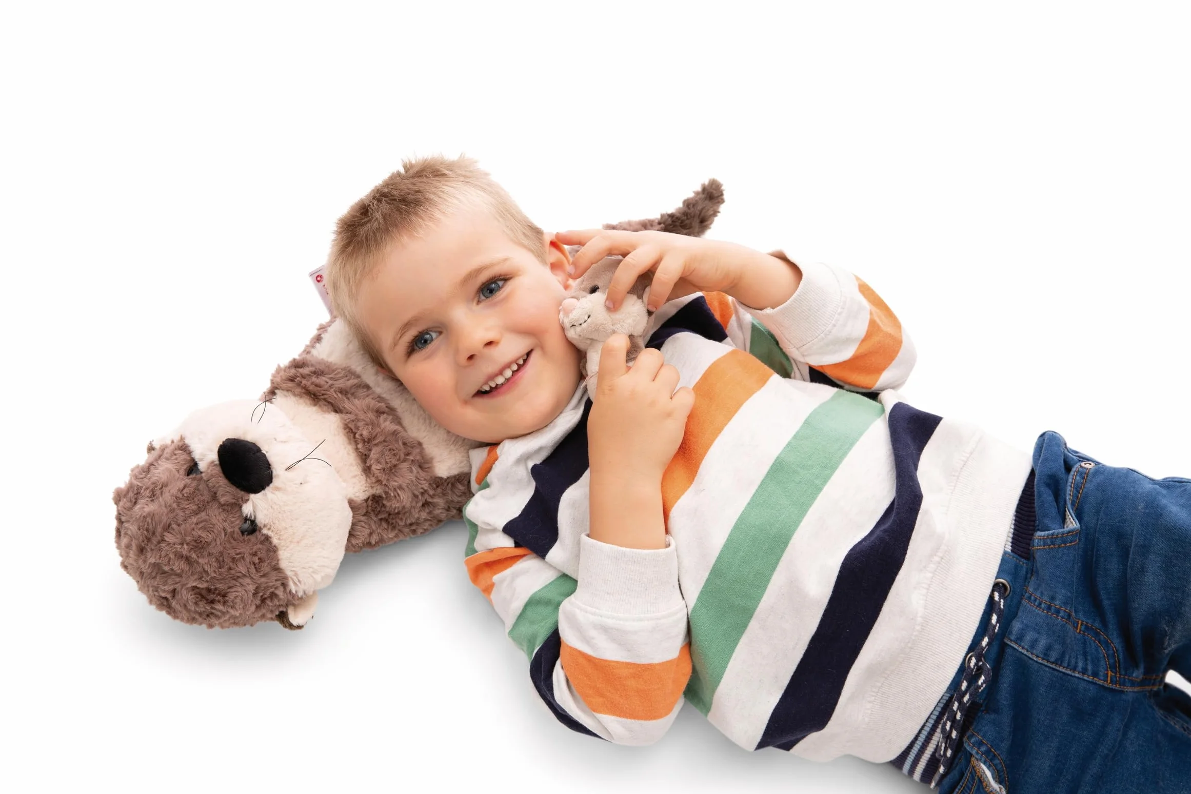 Coussin Loutre Thure Oda & Odalina 40x20cm Gris - Oreiller en Peluche Doux et Durable pour Enfants