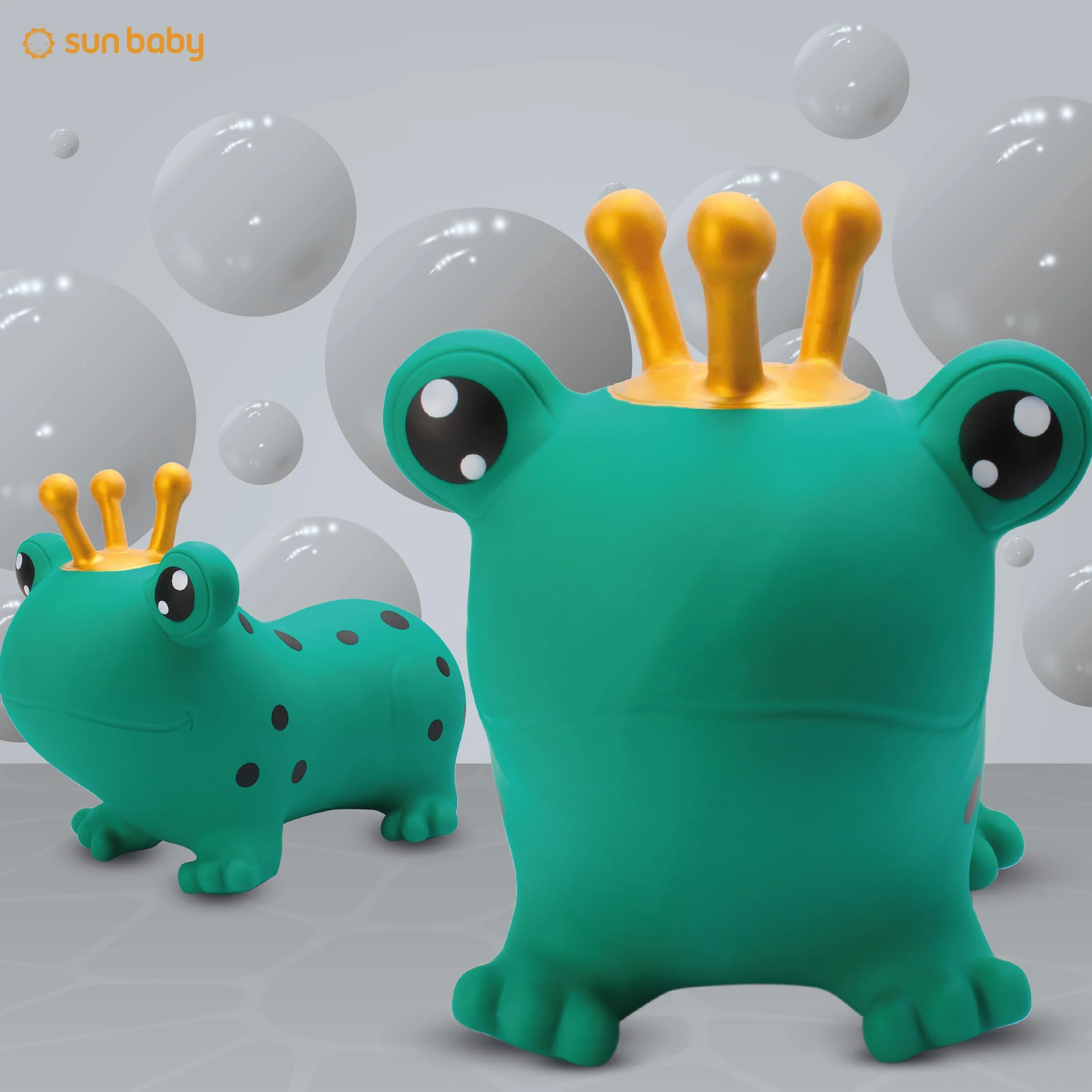 Gonflable Animal Sauteur Jouet Enfant 1 an Intérieur Extérieur Pompe Manuelle Grenouille Verte