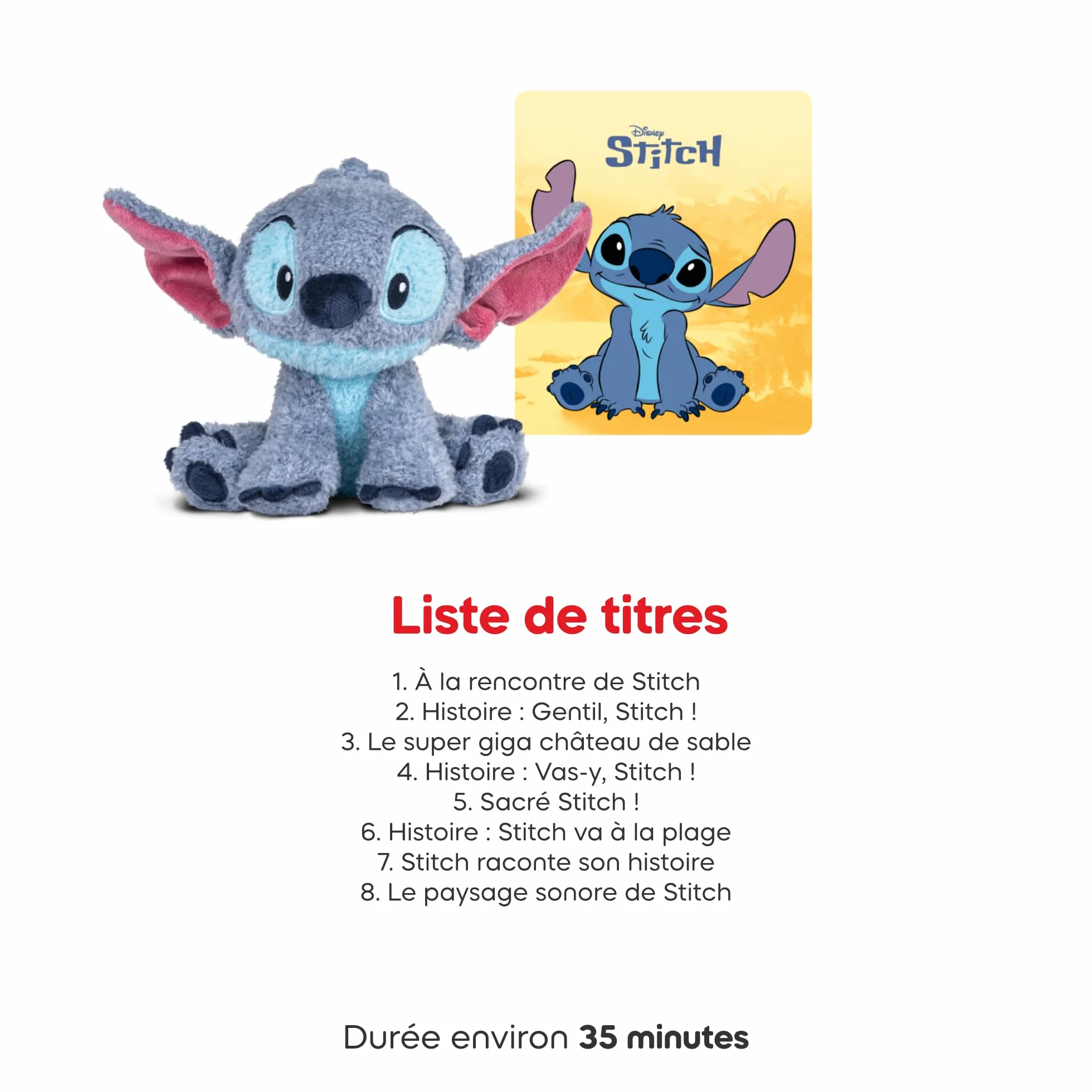 Tonies Câlin Disney Stitch peluche audio Toniebox 3 ans et plus