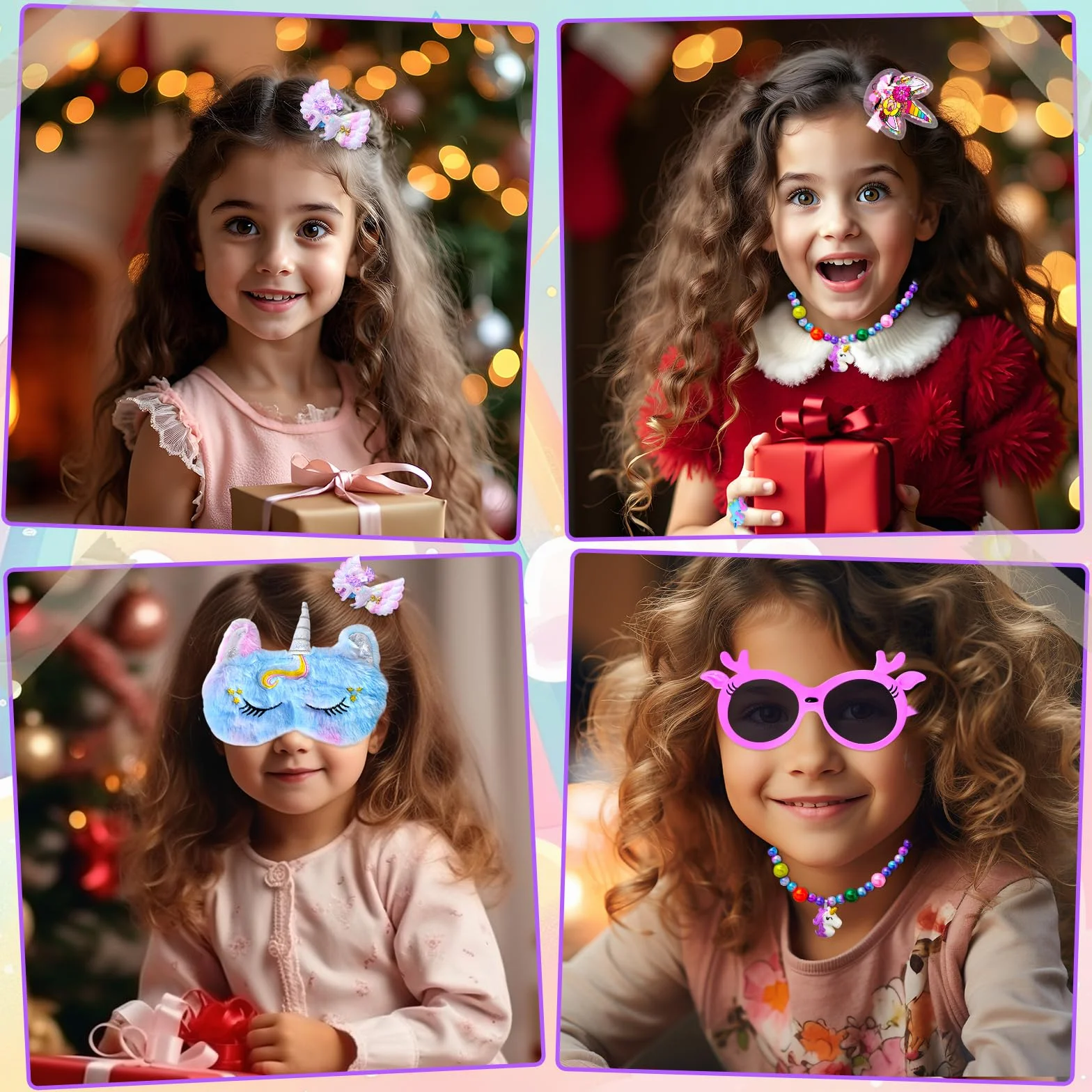 Calendrier de l'Avent Licorne Fille 2025, Calendrier de Noël à Rebours 24 Jours Cadeaux Surprises Bijoux Jouets