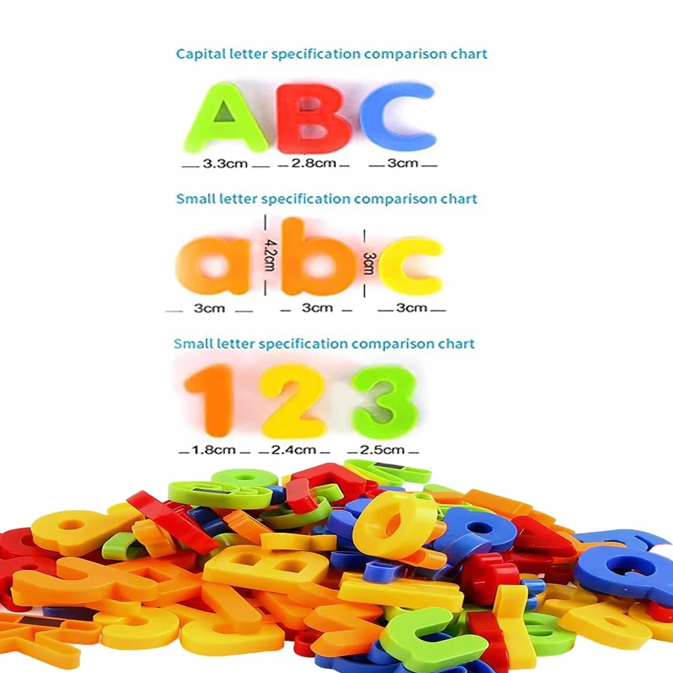 Magnétiques Lettres et Chiffres 108 Pcs Alphabet Aimants de Frigo Jouet éducatif Apprentissage Préscolaire