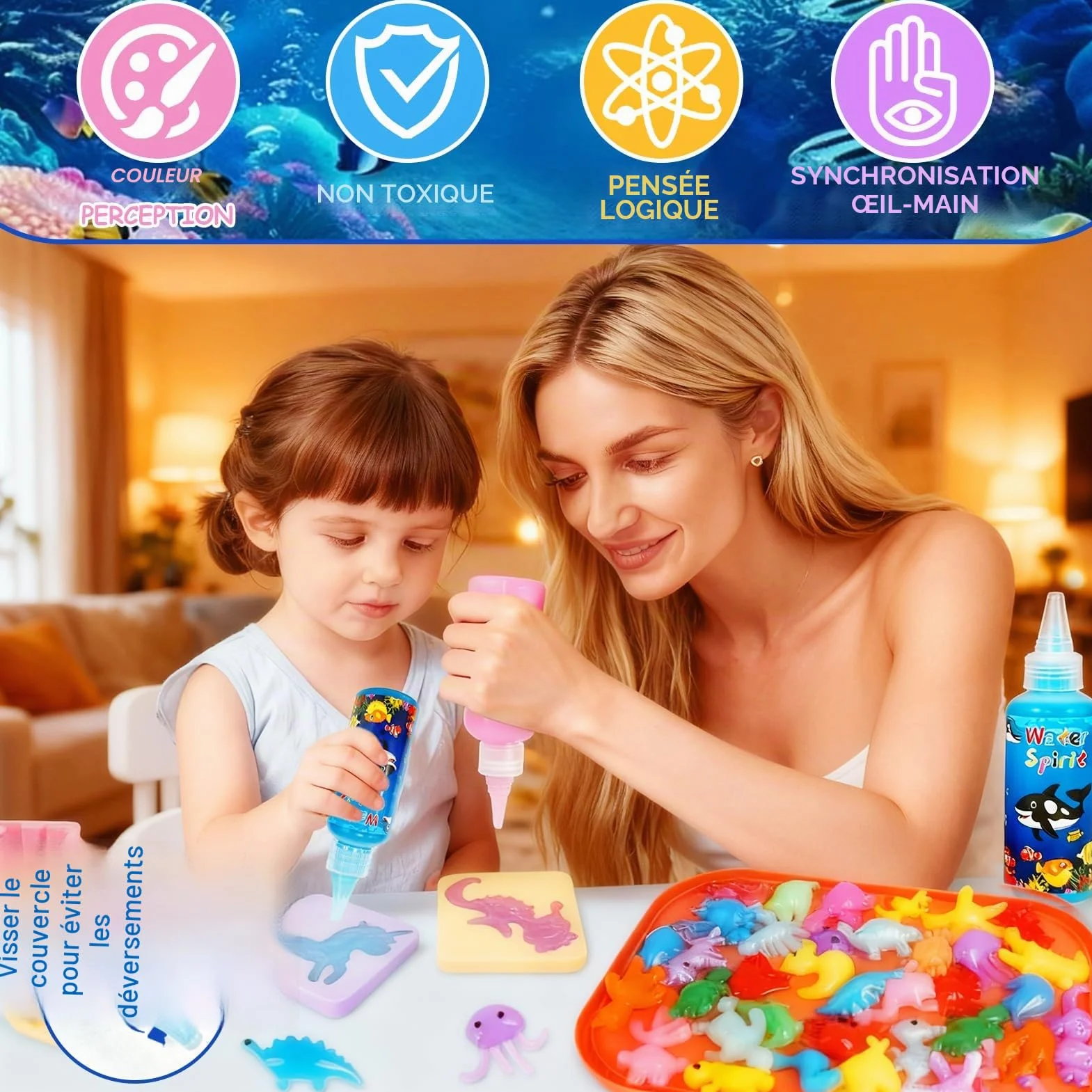 Magic Water Elf Set 3D Magiques Créatifs Activité Manuelle Enfant 24 Couleurs Et 24 Formes DIY Aqua Gelz Kit Créatif