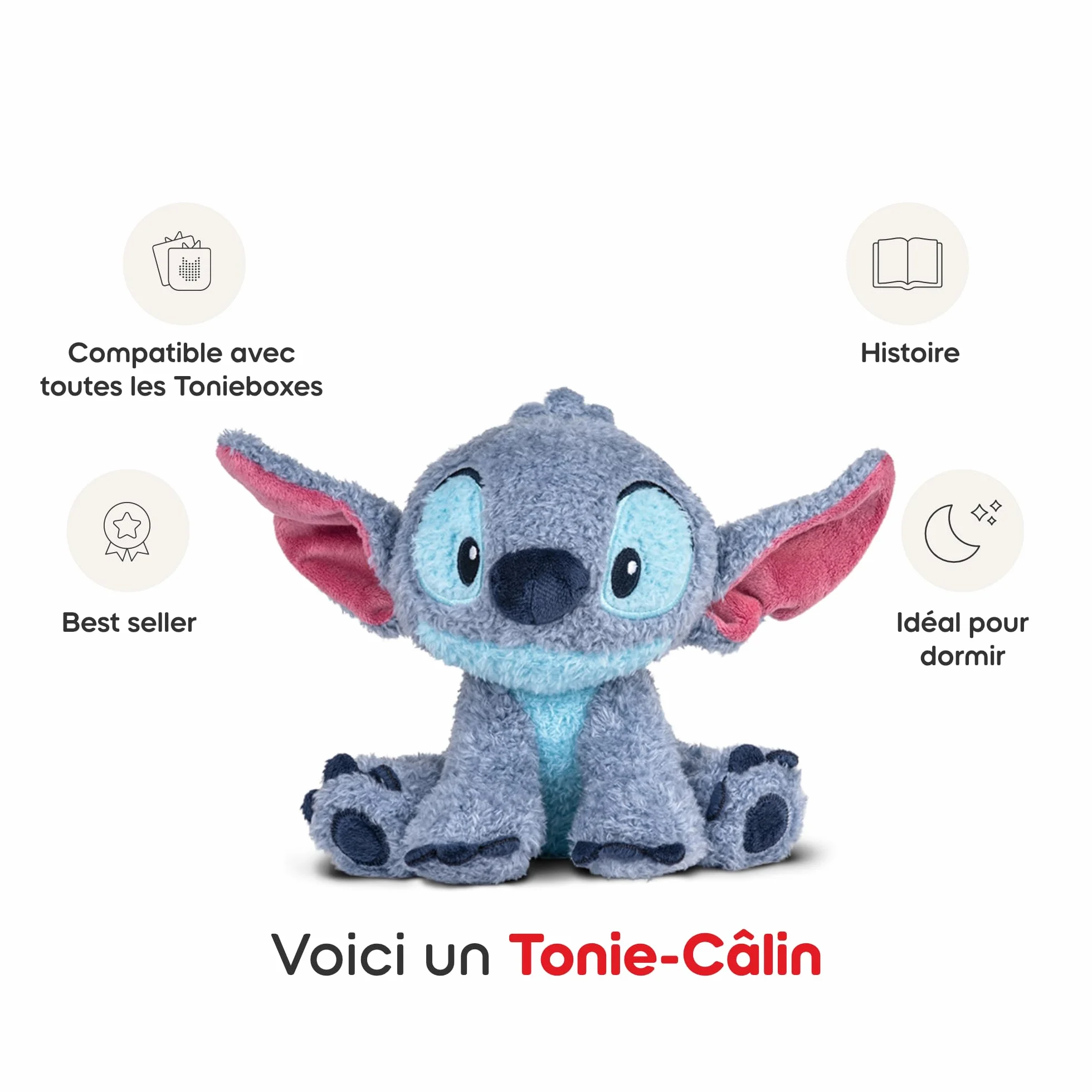 Tonies Câlin Disney Stitch peluche audio Toniebox 3 ans et plus