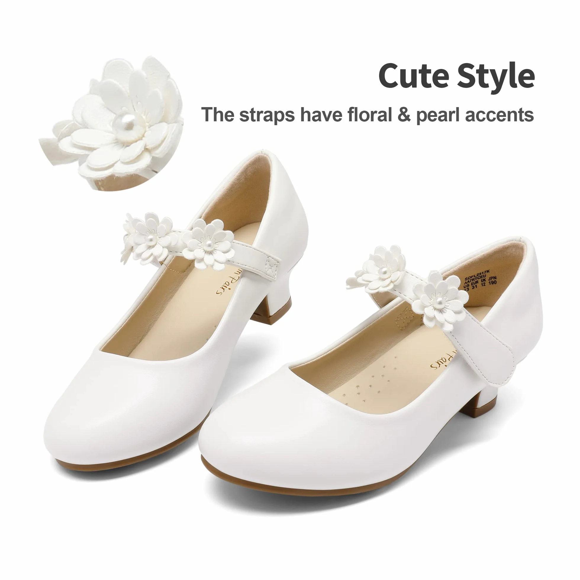 DREAM PAIRS Chaussures Princesse Fille Paillettes Talon Bloc Confortable Escarpins Enfant Déguisement Cosplay Mariage