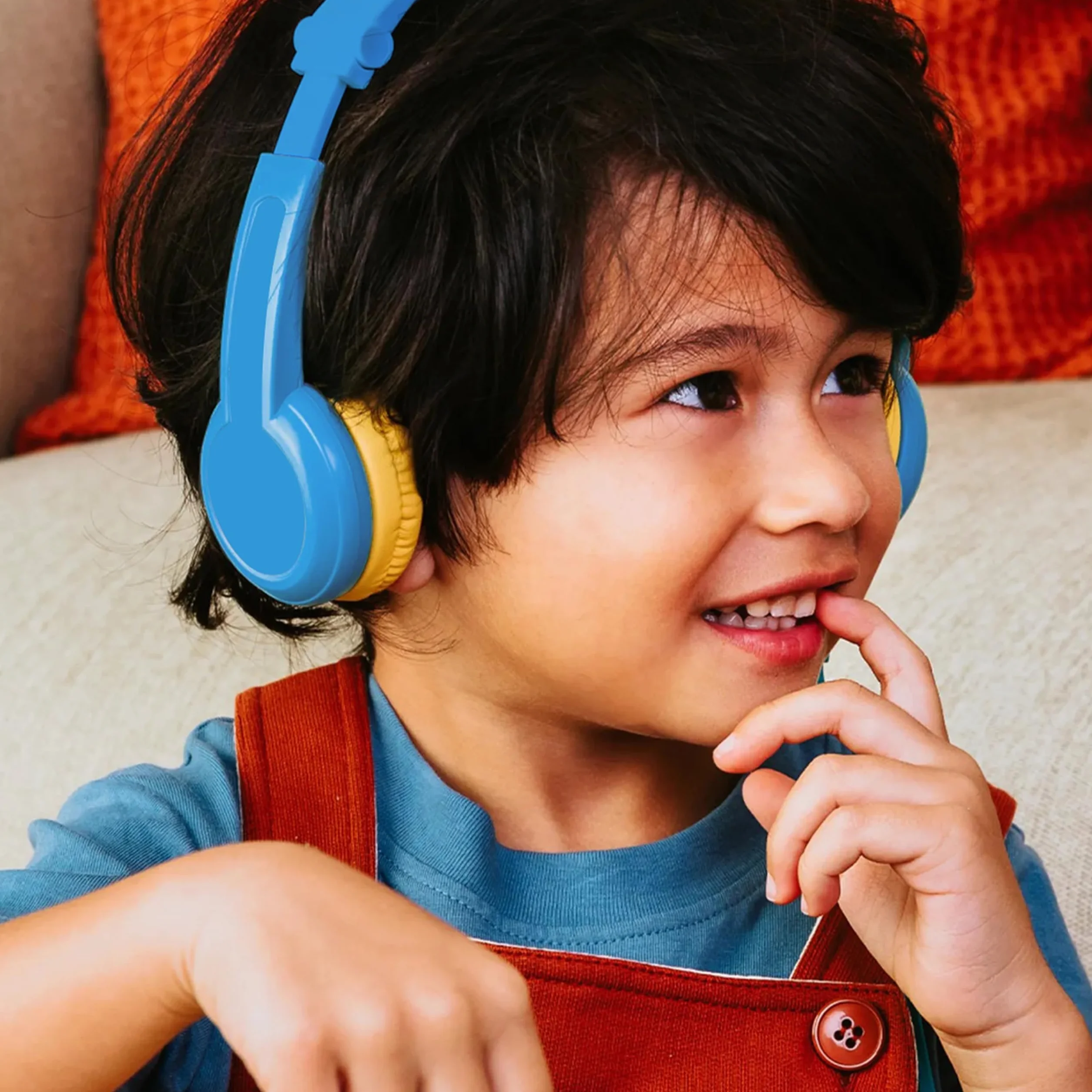 Lunii Casque Audio Enfant Filaire Pliable Réglable Compatible Ma Fabrique à Histoires FLAM 3-12 Ans Bleu