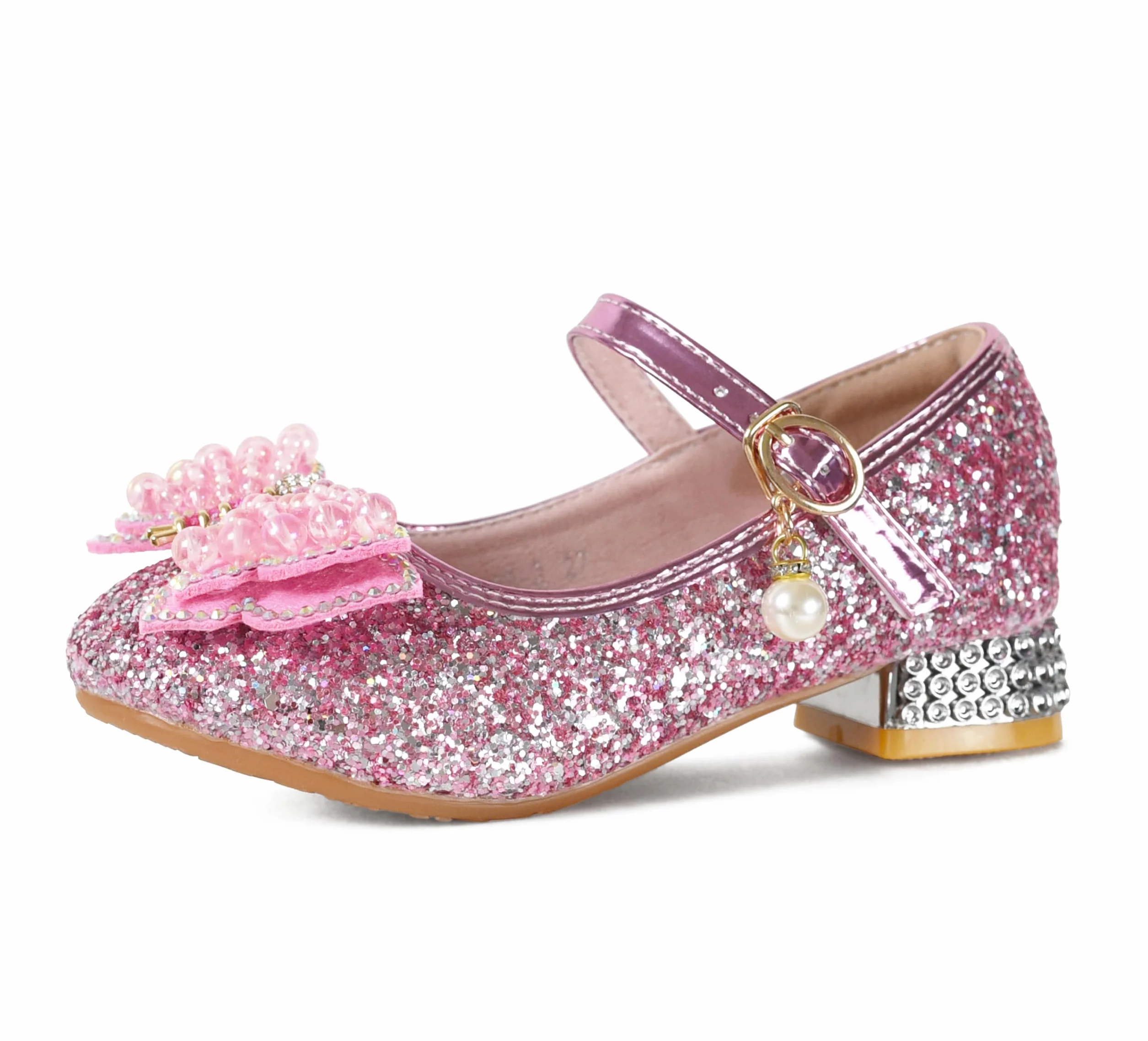 Chaussures de Princesse à Talon pour Filles avec Paillettes Déguisement Reine Scintillantes